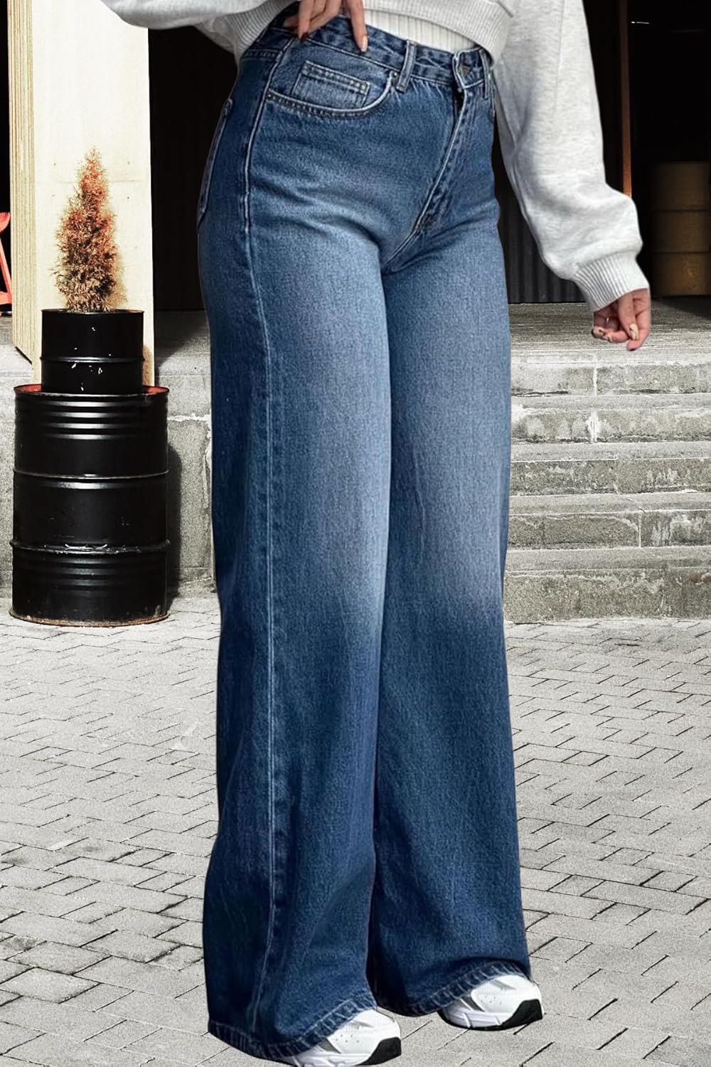 FairBeauty Women's Straight Leg High Waist Baggy Denim Jeans Loose Boyfriend Casual Stretchy Jeans - Image 6