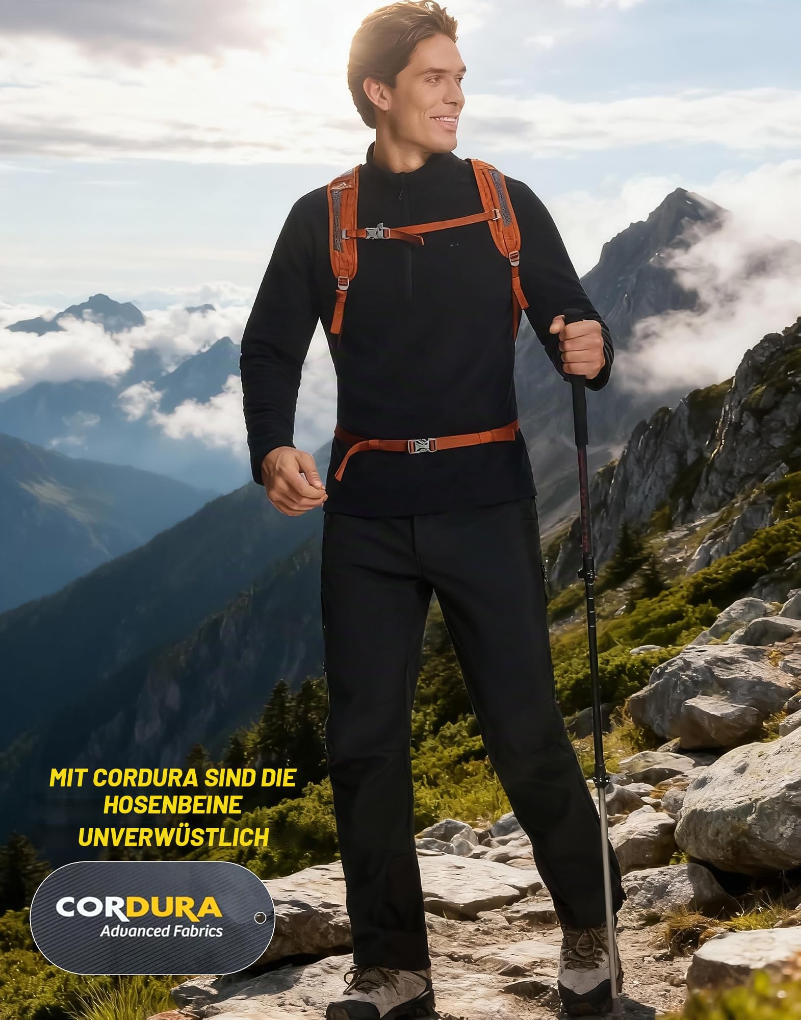 Pioneer Camp Herren Softshellhose Winter Wasserdicht Winddicht Warm – Für Wandern, Trekking & Outdoor-Aktivitäten
