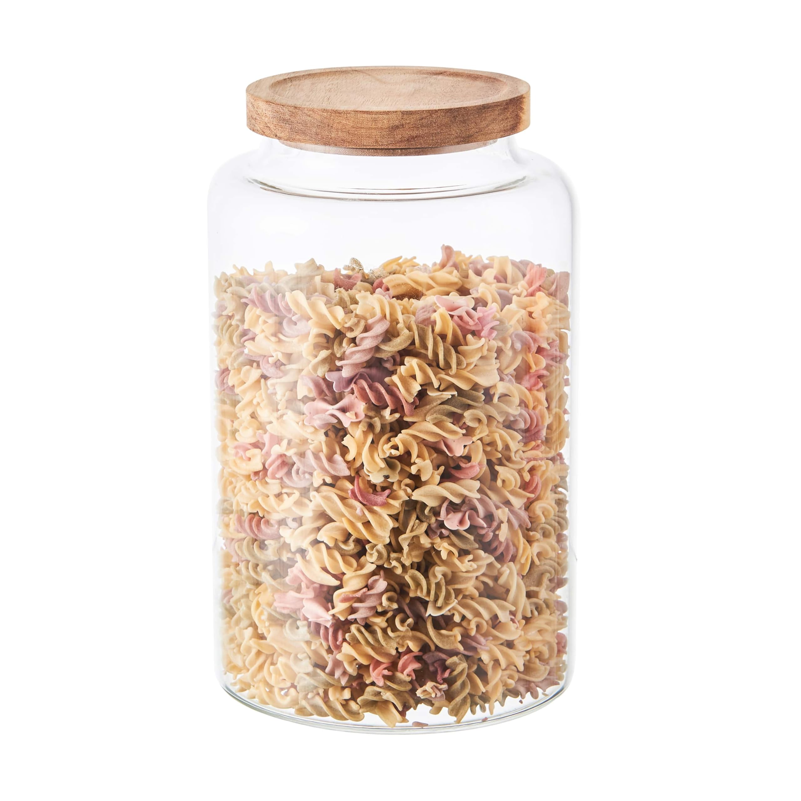 Eden & Willow Large Glass Storage Jar with Airtight Acacia Wooden Lid and | Borosilicate Glass Container for Kitchen Organisation (1, 3L)