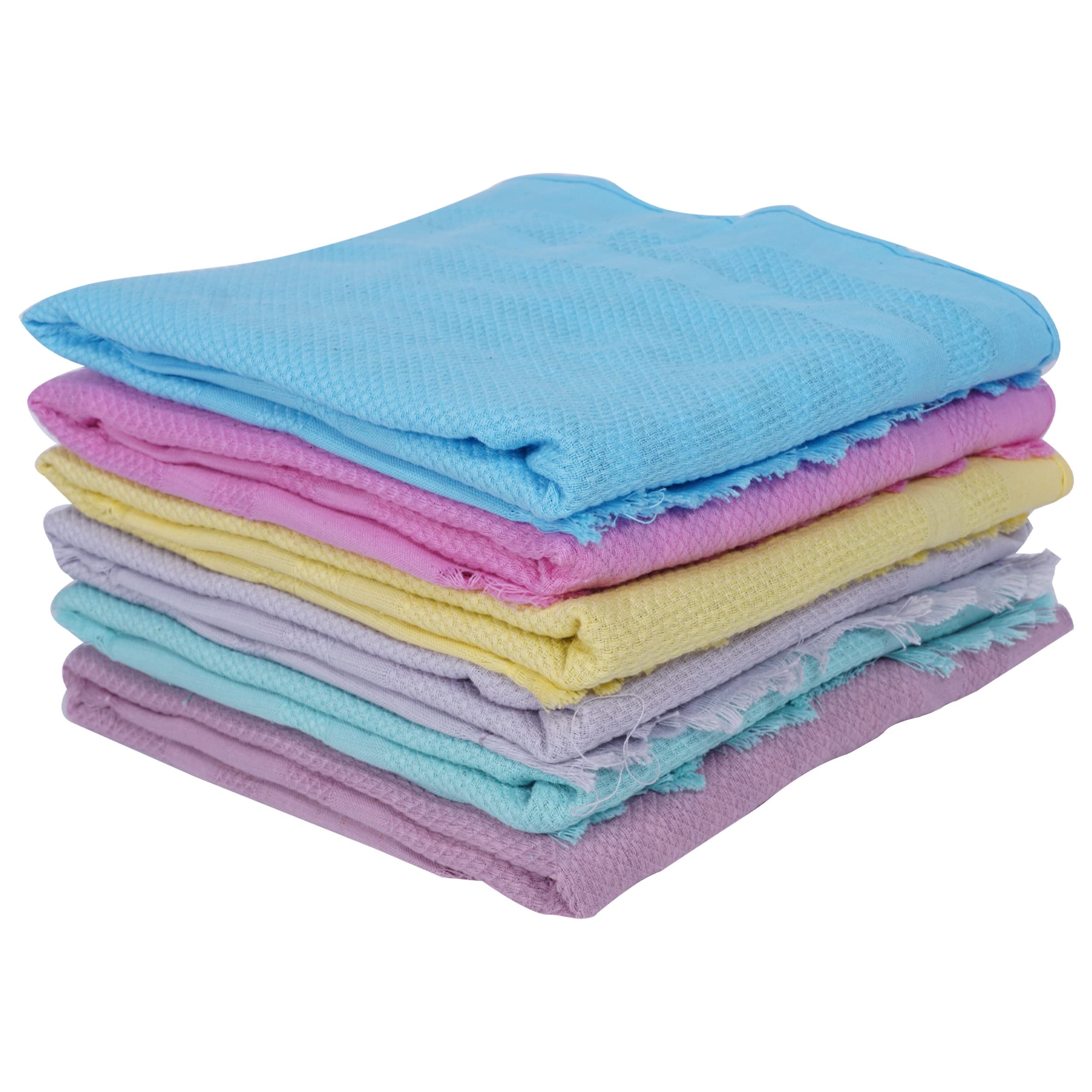 ZAHYA 6 pcs Cotton Napkin for Workout, Face, Dining | Ultra-Light Weight ~27 GMS | Colour Plain-image-44
