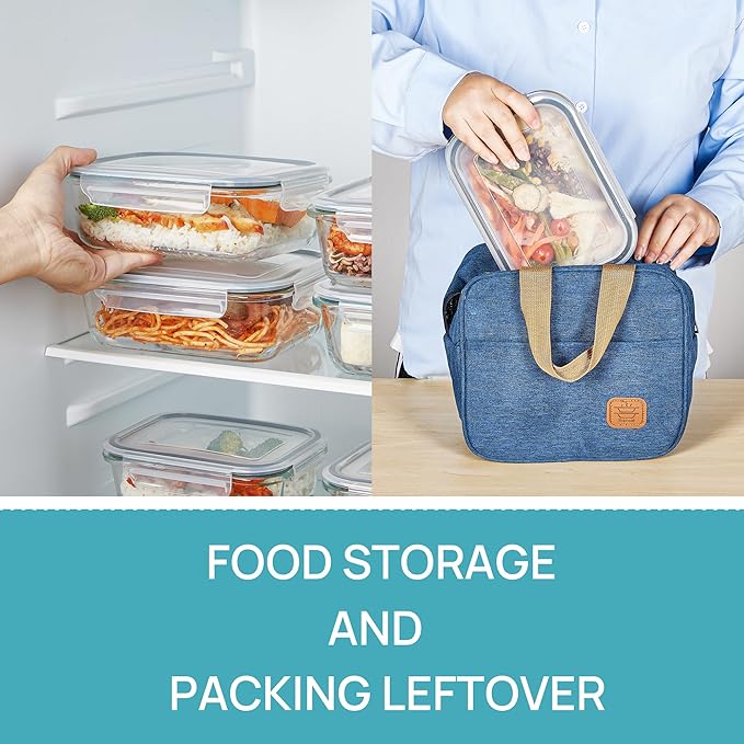 The Vtopmart 5 Pack 35oz Glass Food Storage Containers offer a versatile and convenient solution for storing and preparing meals. Each container boasts a generous capacity of 35 ounces, making them ideal for meal prepping, storing leftovers, or packing lunches. The containers are made from high-quality borosilicate glass, which is known for its durability and ability to withstand extreme temperatures, allowing the containers to be safely used in the microwave, oven, freezer, and dishwasher.