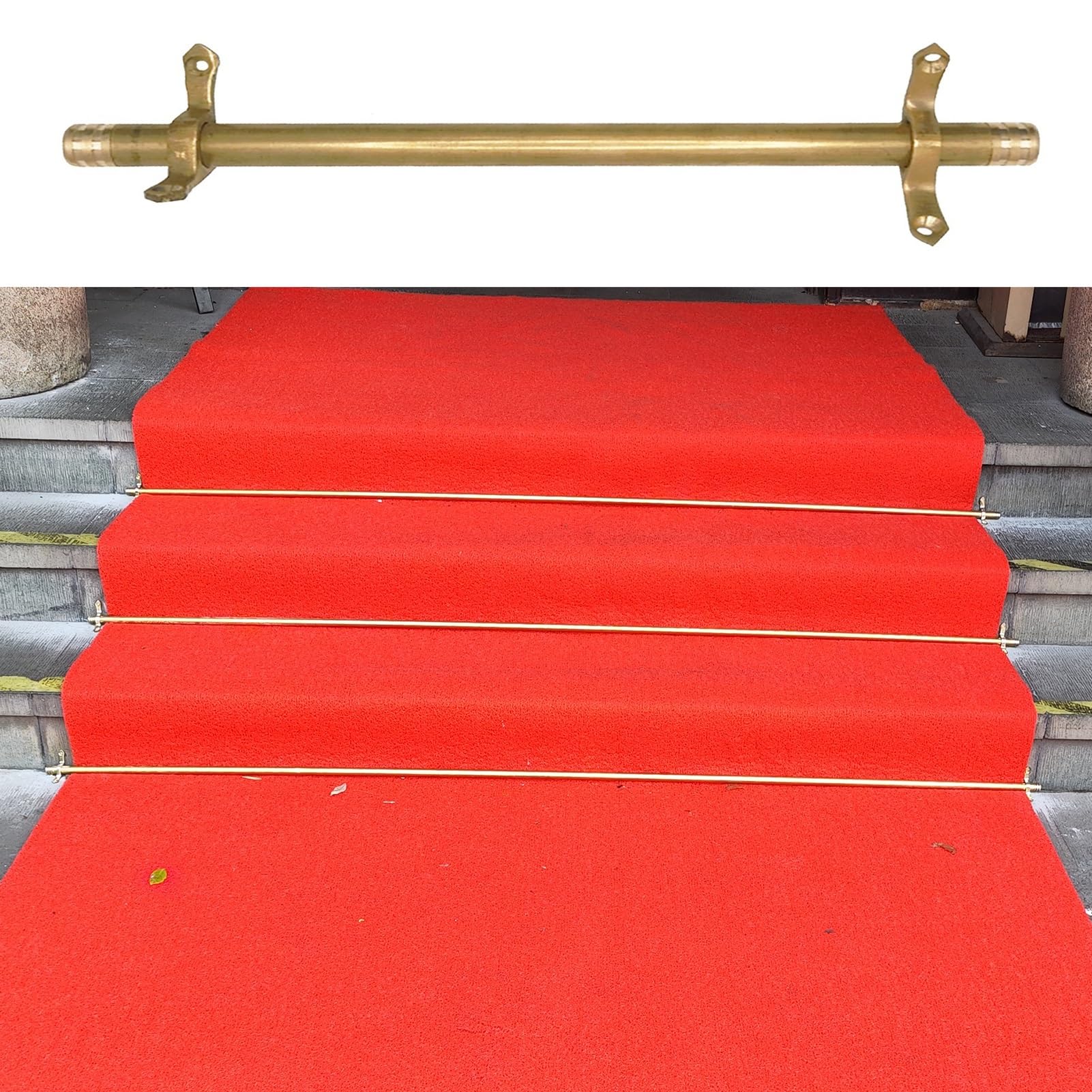 Barres de suspension pour tapis d'escalier en laiton pour sécuriser les marches de la maison