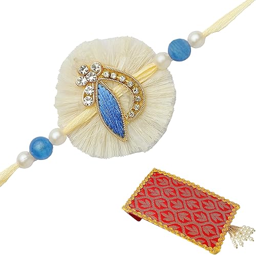Rakhi individual para hermano Rakhi hilo para Bhai Bhabhi Bhaiya y Bhatiji veera Raksha Bandhan Rakhi Set Dora pulsera Kalwa con paquete de regalo