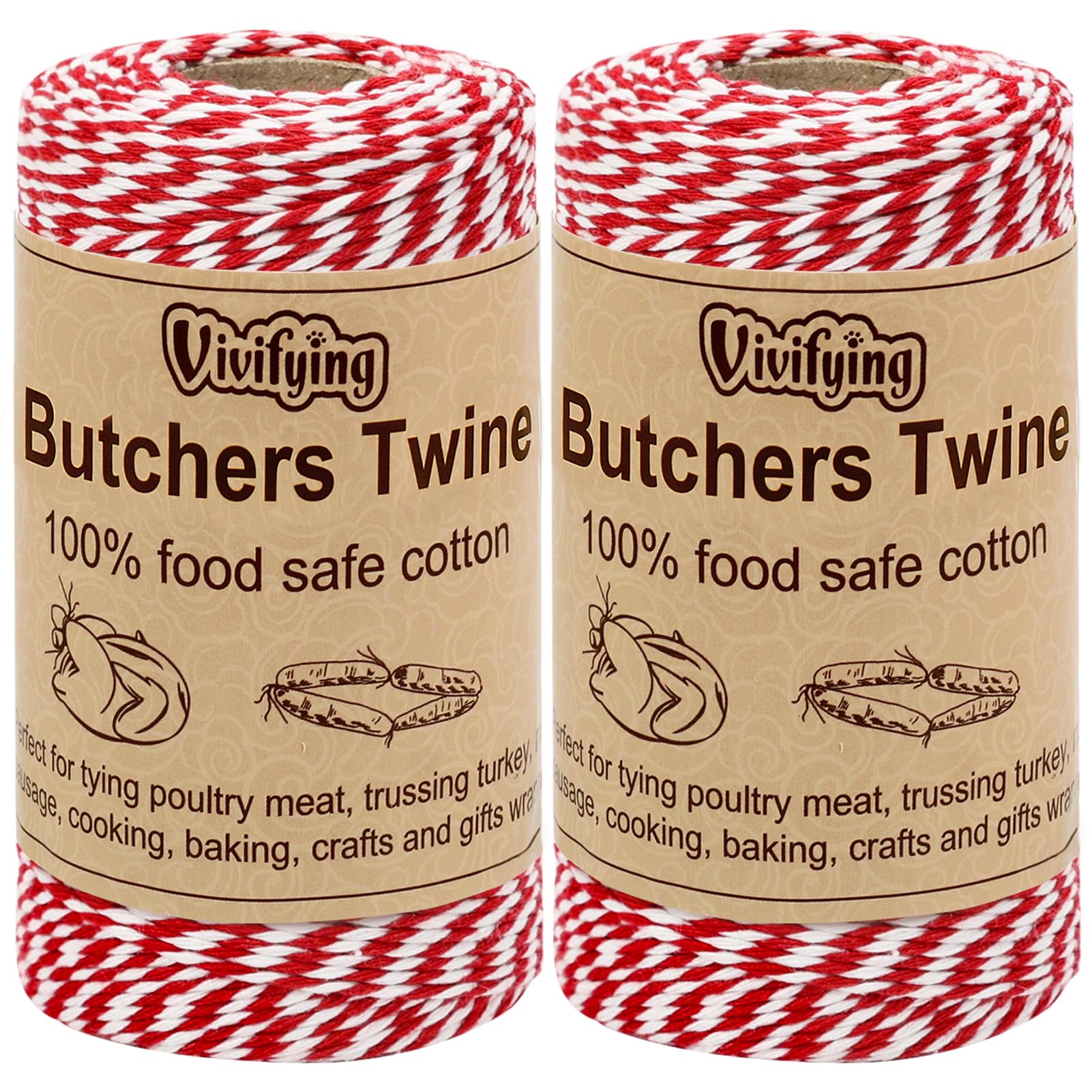 Vivifying Red and White Butchers Twine - cookware accessories | Mubboo