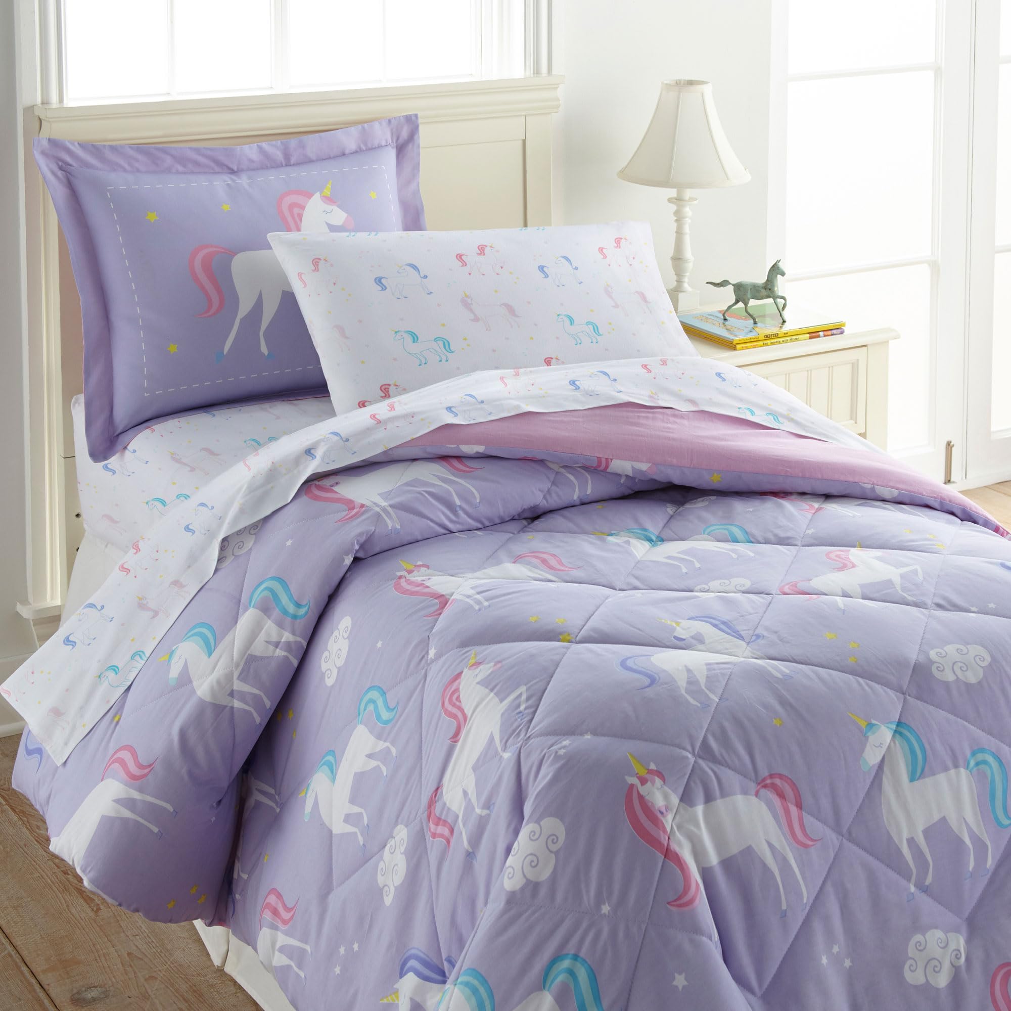 Wildkin Kids 2-Pack Pillowcases – 100% Organic Cotton Flannel, Soft & Breathable - Unicorn