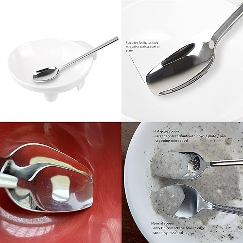 Miniatura 3 de Cucharas adaptativas para Parkinson, utensilios para ancianos, discapacitados, adultos, pacientes de Parkinson, discapacitados, cuchara de borde