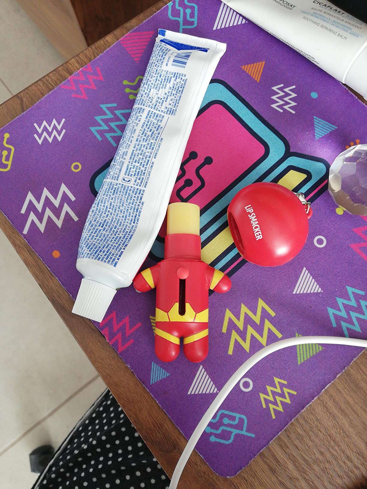 Lip Smacker Marvel Lip Balm Keychain, Clear & Glossy, Fun & Giftable, Cruelty Free - Spiderman