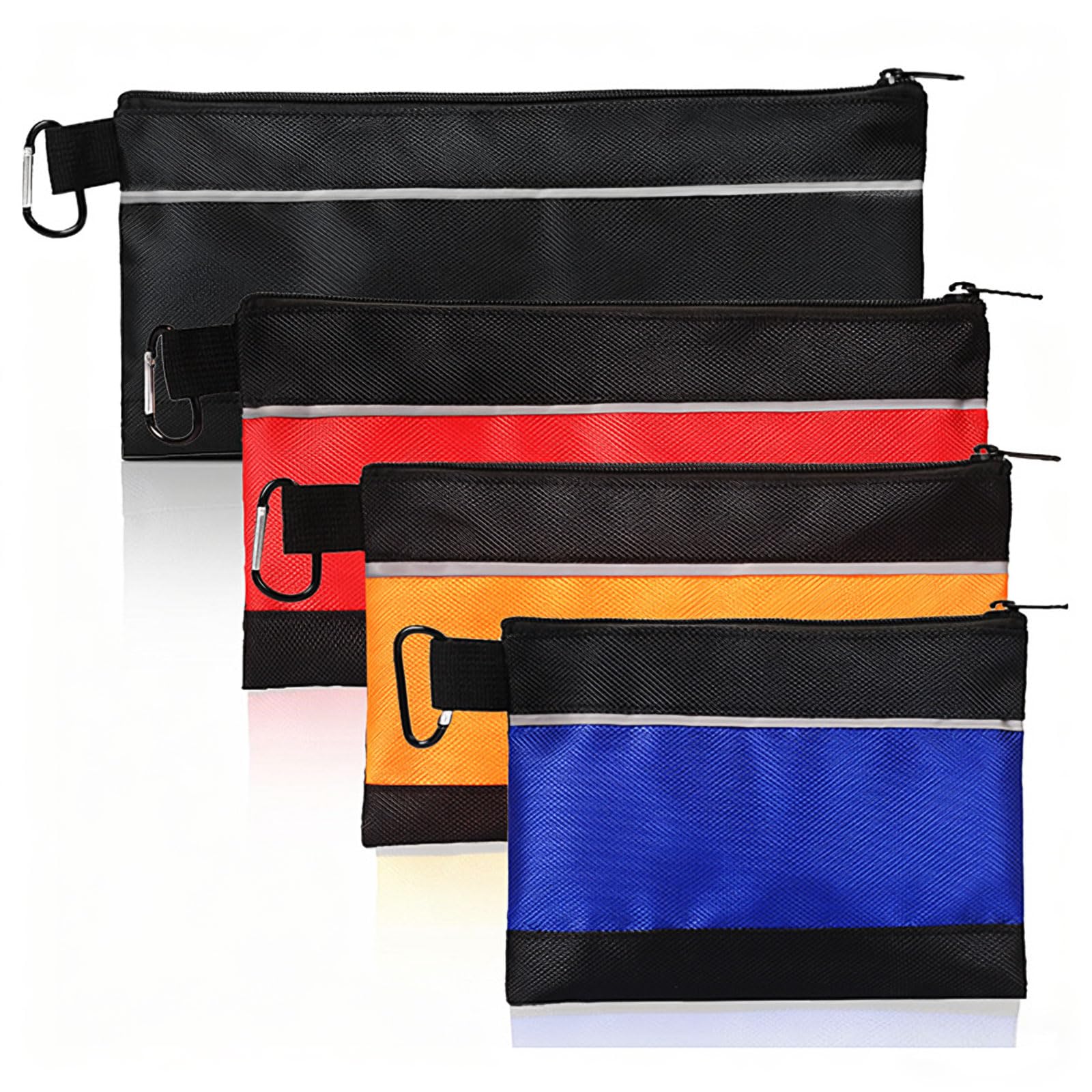 Tool Pouch, 4 Pack Multipurpose Zippered Tool Bag for Tool Organizers and Storage, Travel Accessary, Stationary