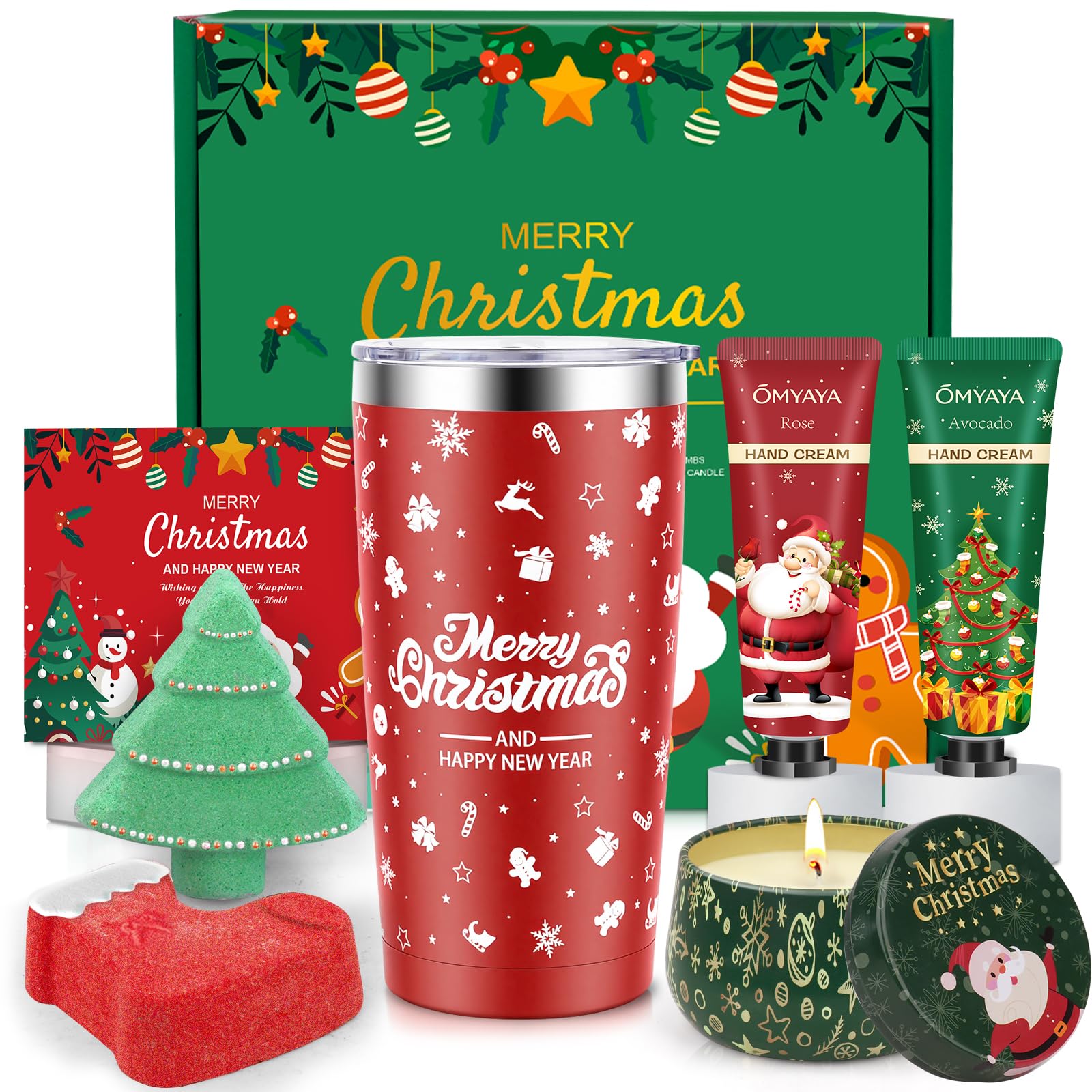 Christmas Gifts Set for Women - Ideas Relaxing Spa Gift Christmas Basket Gift Set for Women, Bath and Body Gift Set, Secret Santa Gifts for Her, Mom, Coworker, Teacher, Nurse Red 30ML