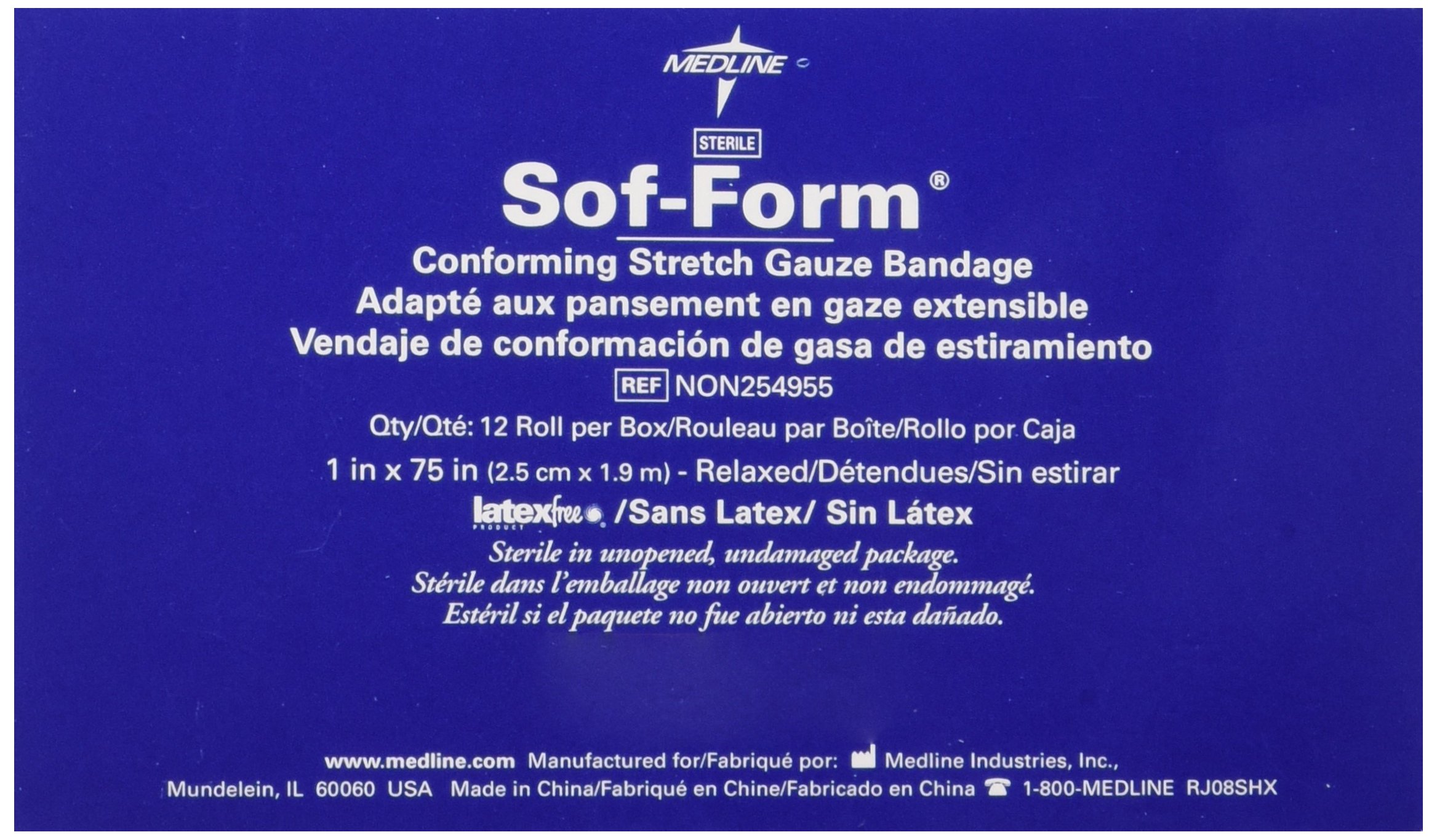 Medline Sterile Conforming Stretch Gauze Bandages, 1