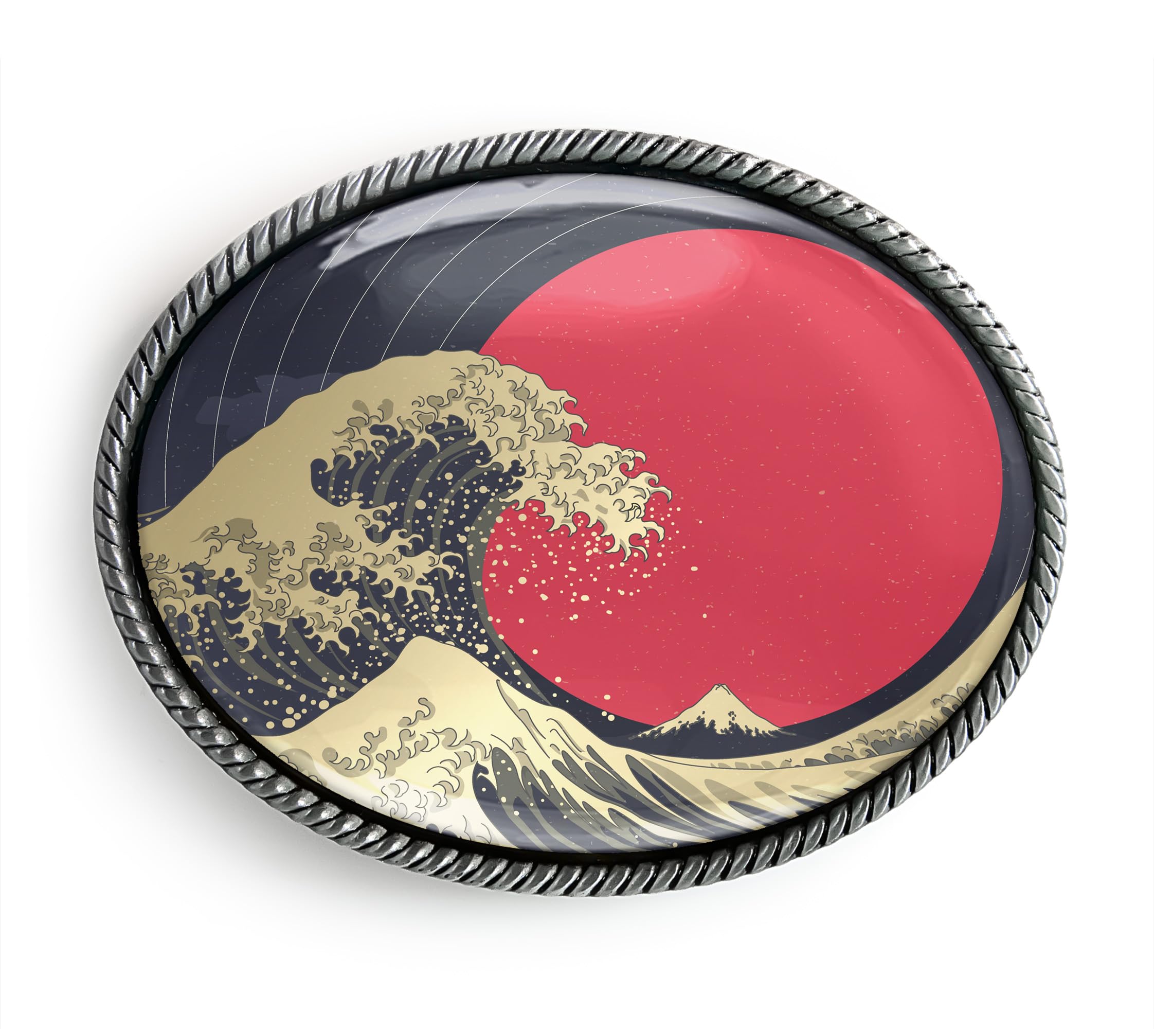 The Great Wave Belt Buckle - Japanese Art Handmade Artisan Belt Buckle