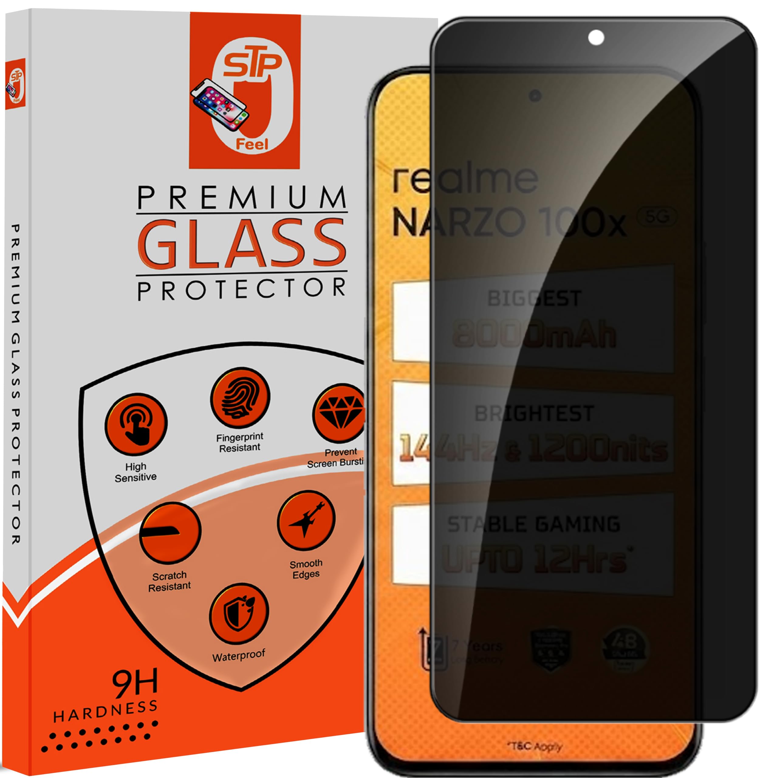 STP FEEL® Premium Grade Privacy Tempered Glass Screen Protector Guard Compatible For Oneplus Nord CE6 lite 5G (6.72 Inch, Pack of 1) Full Edge to Edge Coverage Anti-Spy/Anti-Peeping 9H Hardness — Amazon image 21