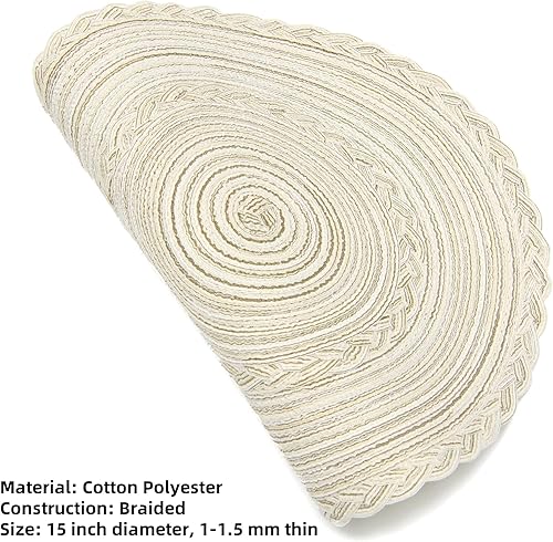 Miniatura 5 de SHACOS - Manteles individuales circulares y trenzados para mesa de comedor, hogar, bodas, celebraciones, días festivos juego de 8 individuales