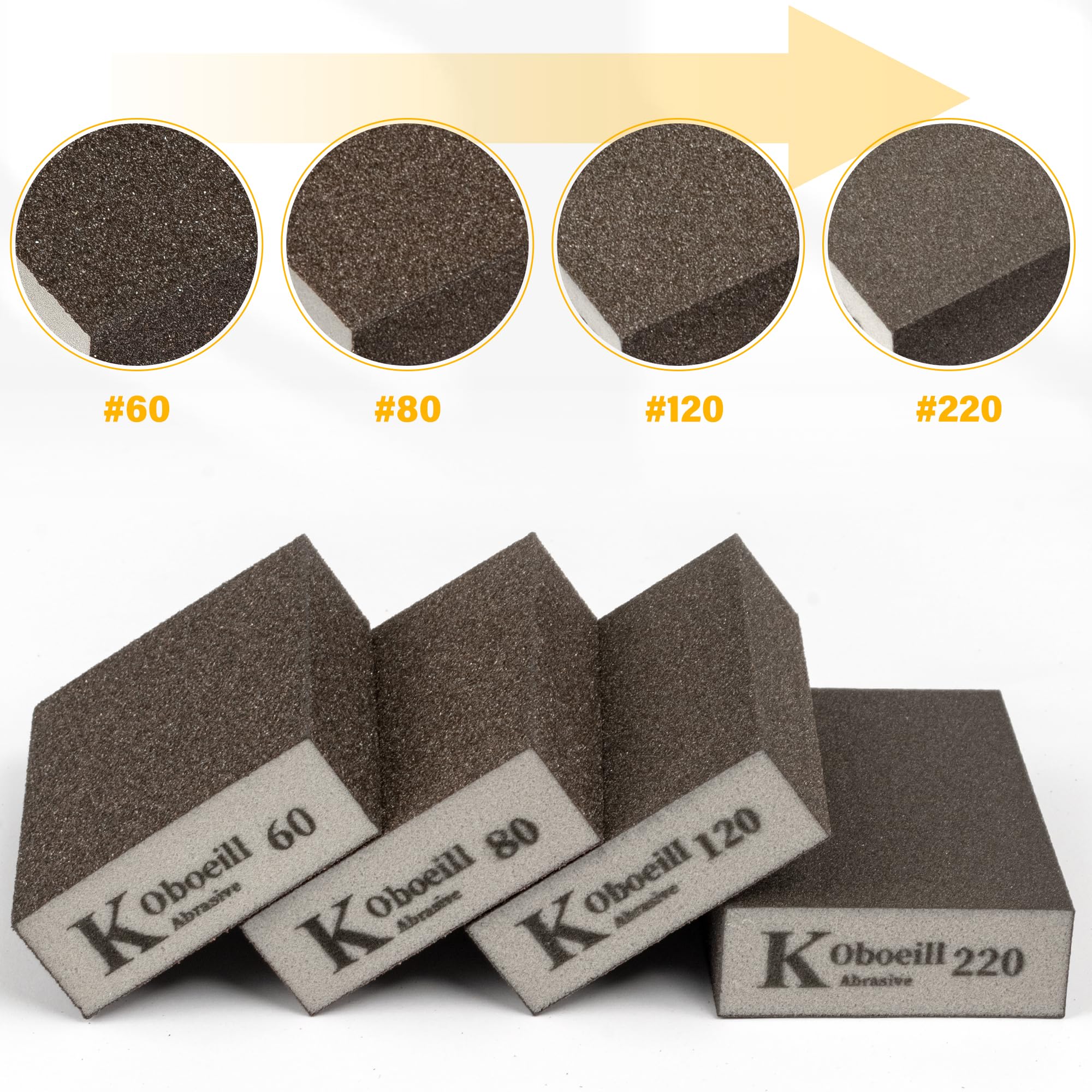 8 Pcs Sanding Block, Washable And Reusable Sanding Sponges For - View #6