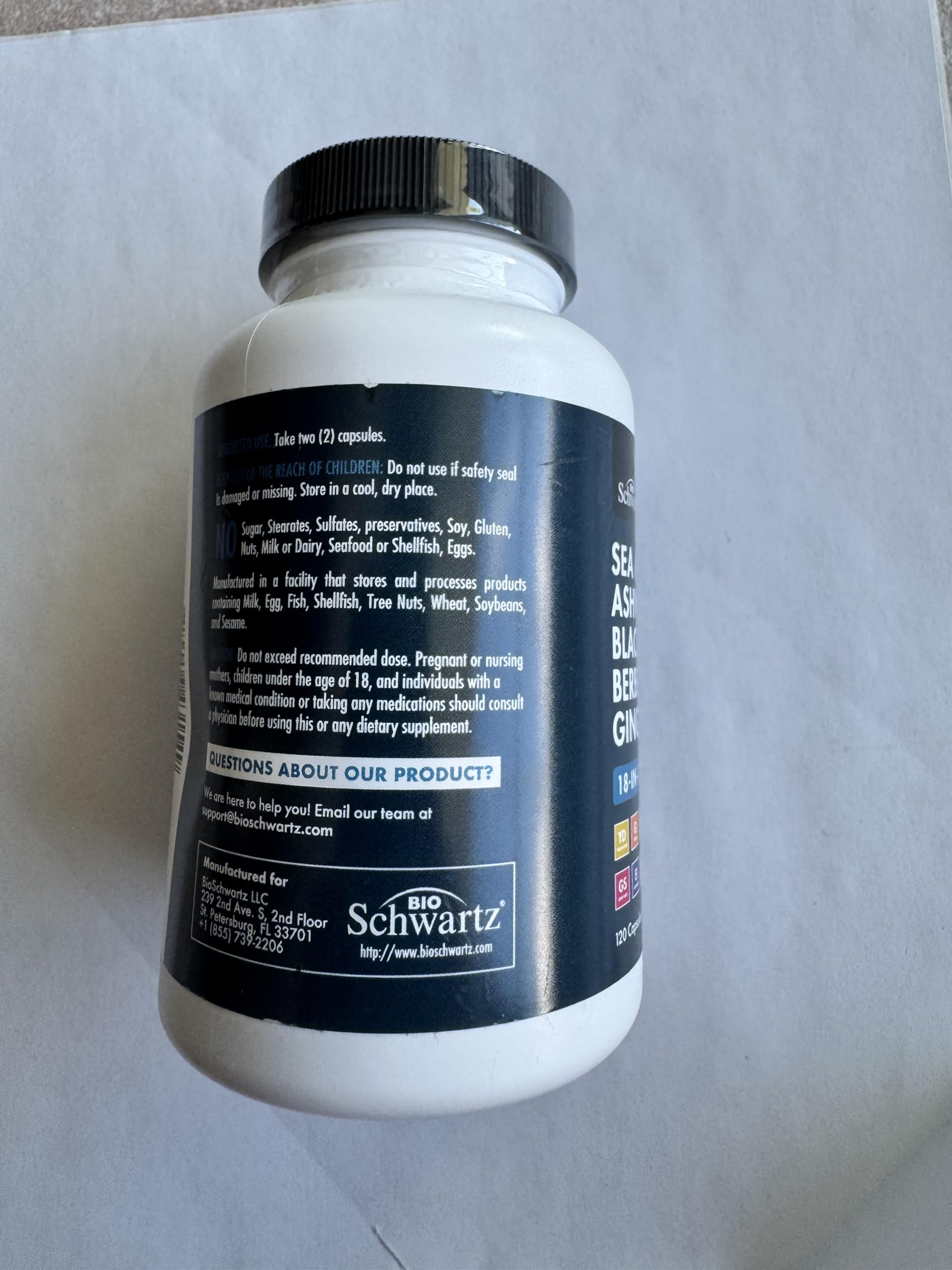 Sea Moss Black Seed Oil Ashwagandha Ginger - 120 Sea Moss Capsules — Amazon image 8