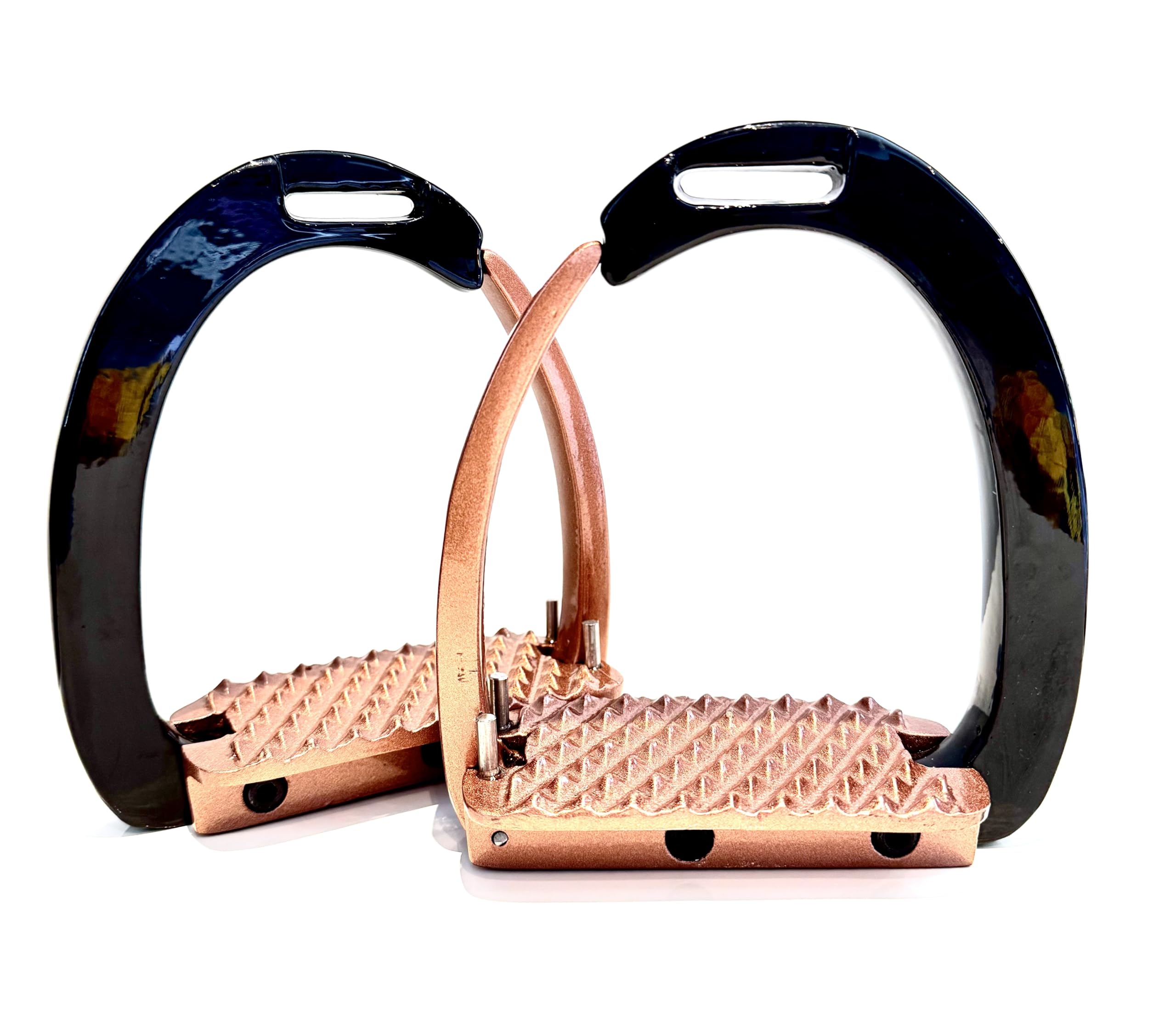 Horse Safety Stirrup Black & Rose Gold Irons Quick Release Stability Aluminium Stirrup 4.75"