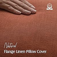 Vista 177 de Foindtower Paquete de 2 fundas de almohada decorativas de lino y liso, funda de cojín decorativa suave, estilo bohemio campestre para silla, sofá