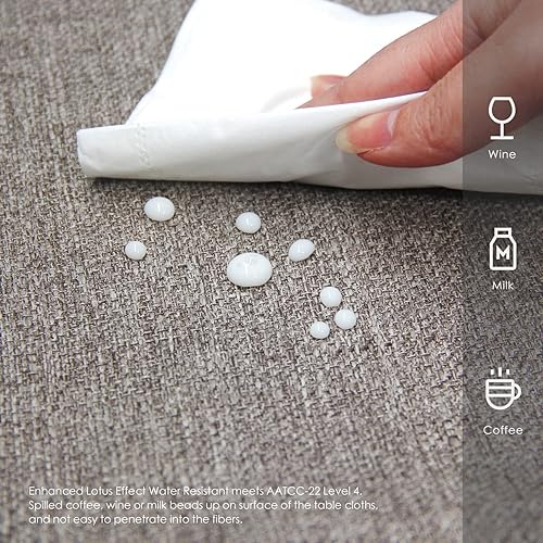 Miniatura 3 de Balcony & Falcon - Mantel rectangular de peso pesado clásico, lavable, antiarrugas y resistente al agua