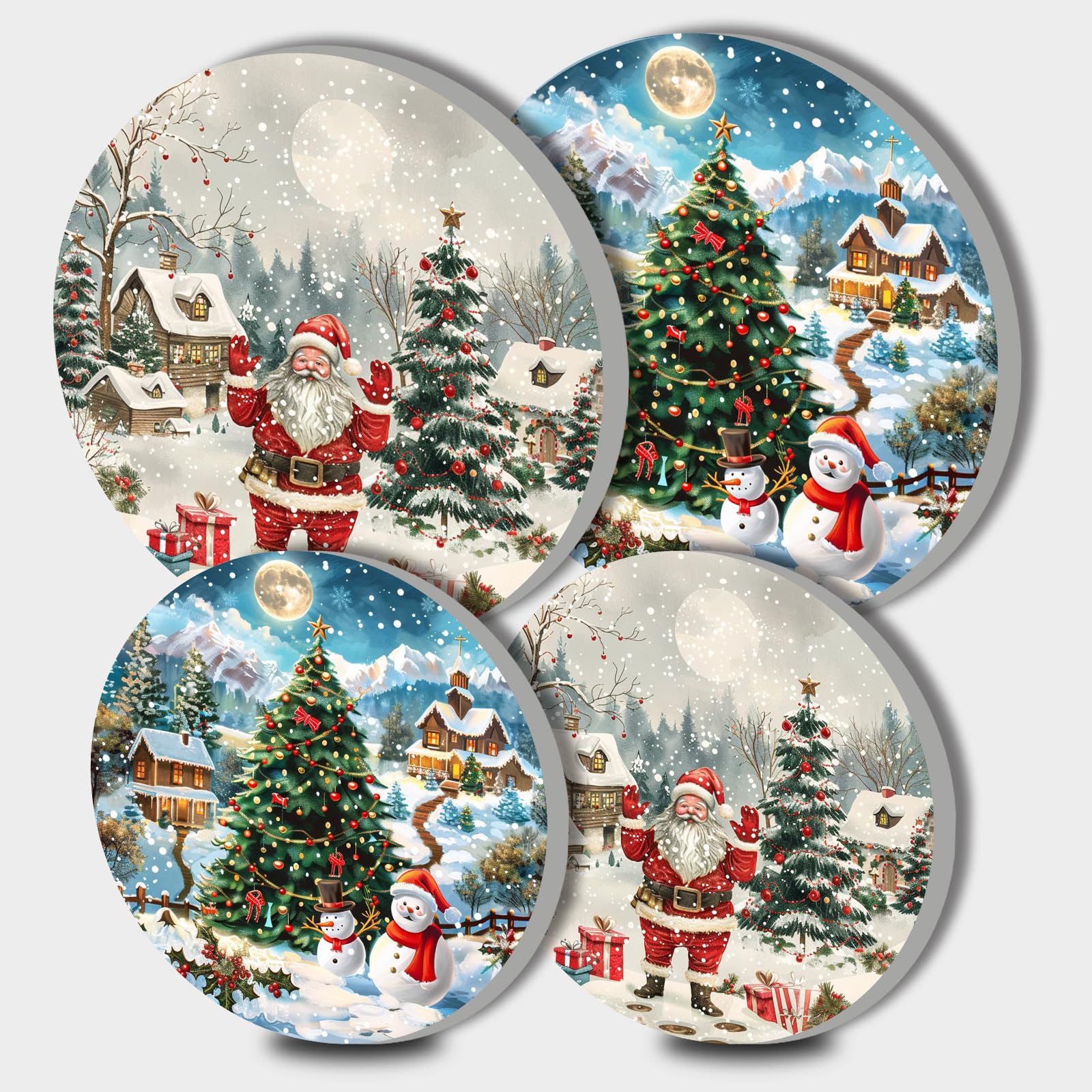 Housse de brûleur de cuisinière électrique sapin Noël Tucocoo 4 pièces 20 et 25 cm