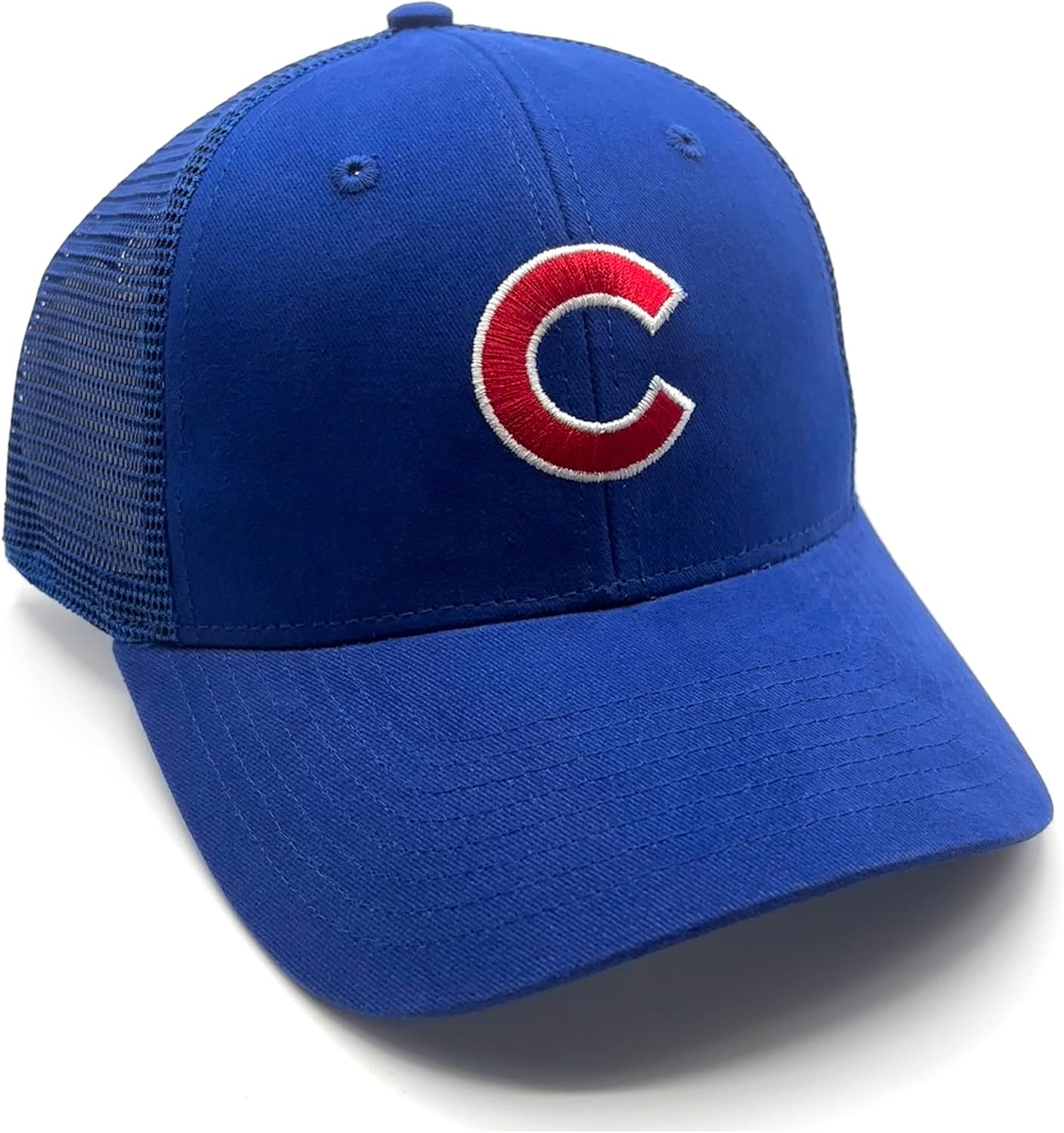 Officially Licensed Chicago Baseball Royal MVP Mesh Trucker Hat Classic Adjustable Primary Cubs Team Logo Embroidered Snapback Blue Sports Cap