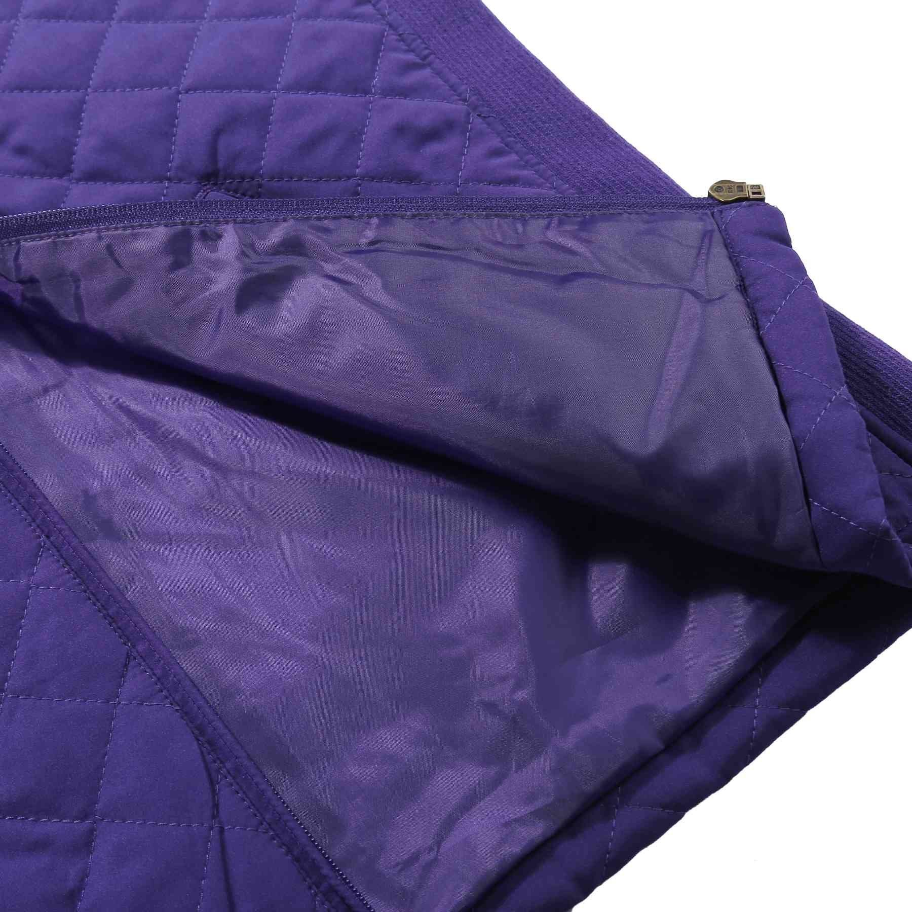 Bienzoe Gilet matelassé décontracté pour femme : veste légère et pliable sans manches, violet, 3X-Large