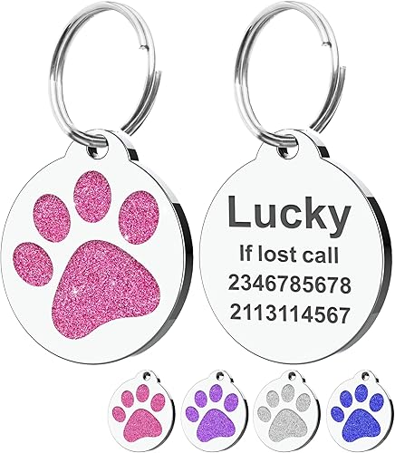 Miniatura 17 de Etiquetas para perros personalizadas para mascotas, etiquetas de nombre para perro, etiqueta para perro personalizada grabada con cualquier nombre y
