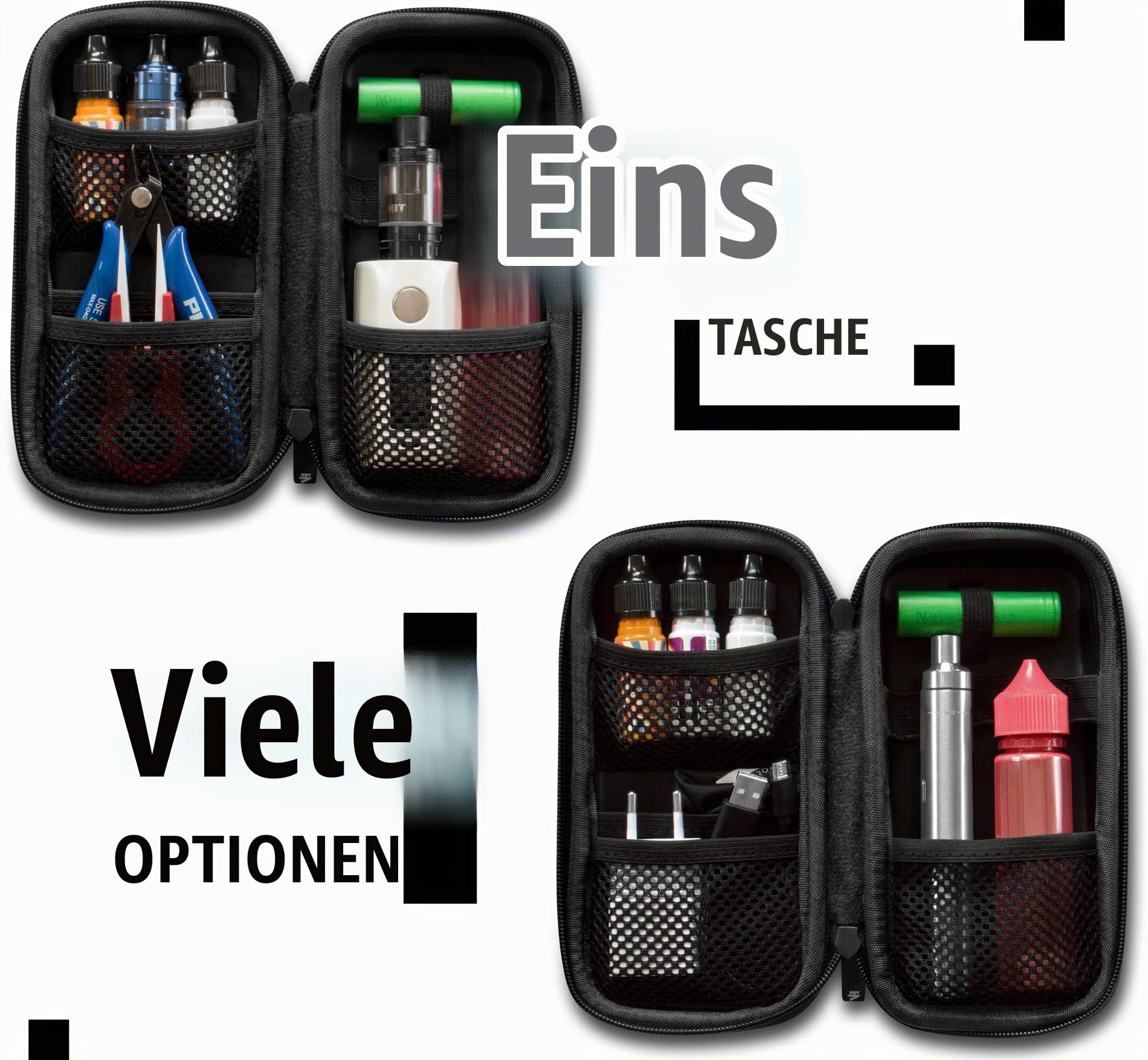 aufbewahrung e zigarette VapeHero® L E-Zigarette Tasche | Dampfer Etui für max. 80ml Liquid und Zubehör | Passend für große Mods Farbe:Biscuit - Jollein Wohnaccessoire Vorratsgläser mit Deckel –