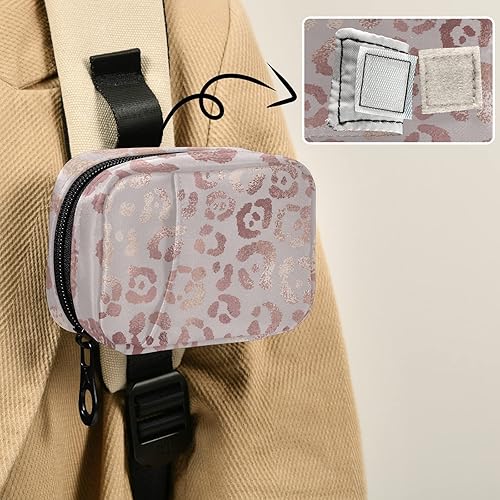 Miniatura 6 de Kigai Pastillero semanal con diseño de leopardo rosa, organizador de píldoras portátil con cremallera para vitaminas, medicamentos y suplementos