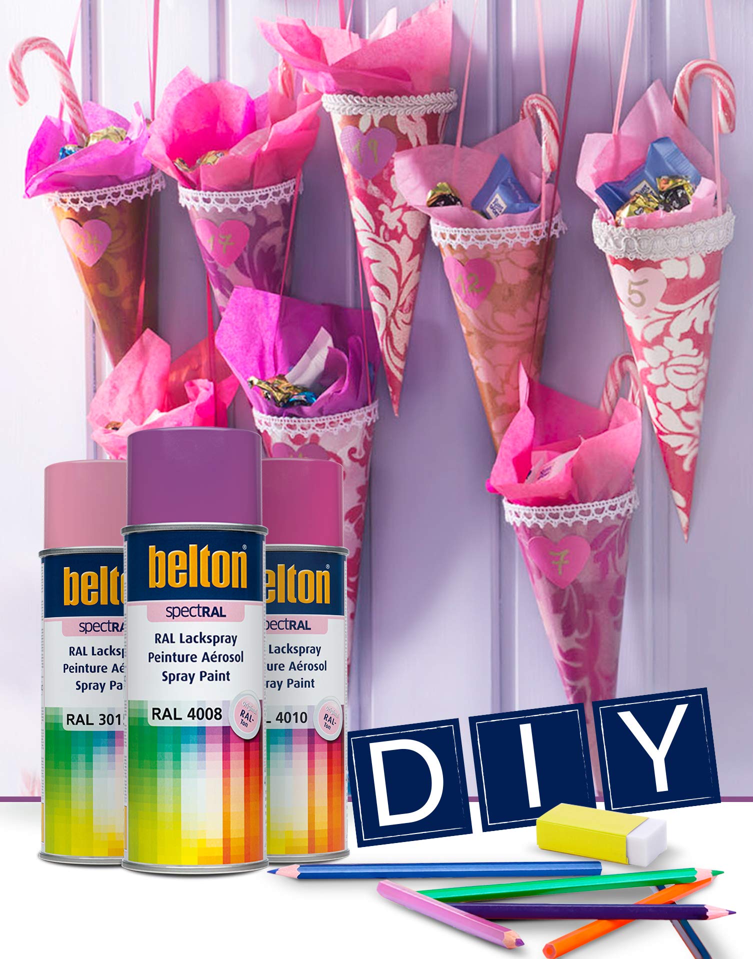 Aérosol Peinture Haute Résistance Rose Pastel Brillant ROBUST Belton 84958975
