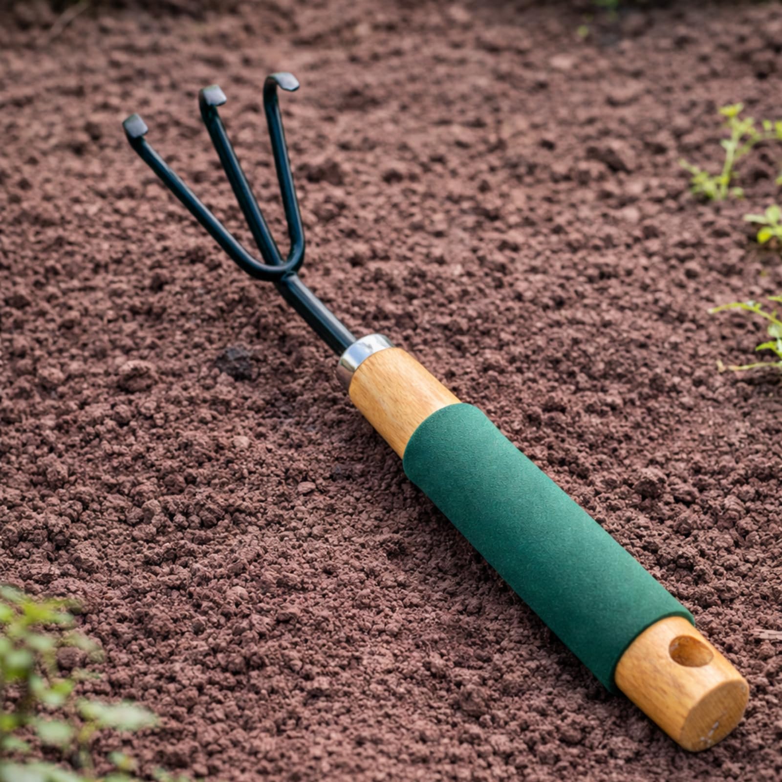 Carbeth Plants Cushion Grip Gardening Hand Tools - Fork, Trowel, Rake or Weeder - Ergonomic Soft Handle & Durable Steel Head - Ideal for Planting & Weeding (Rake)
