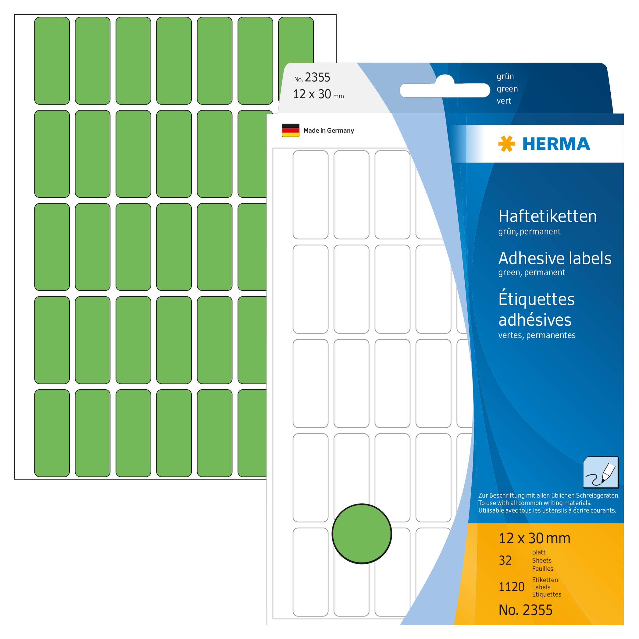 HERMA Multi Purpose Labels, 60 Labels Per Sheet, 32 Sheets, 5 X 35 Mm, 1920 Labels, Self Adhesive Mini Labels Stickers, Blank Sticky Labels For Office - View #8