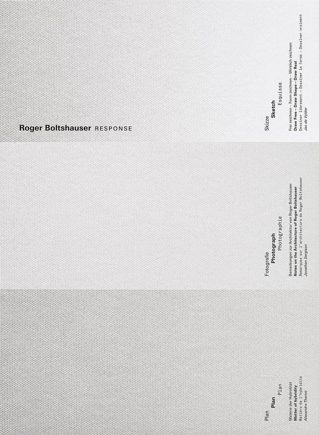Roger Boltshauser - Response (Swiss Architecture Yearbook)