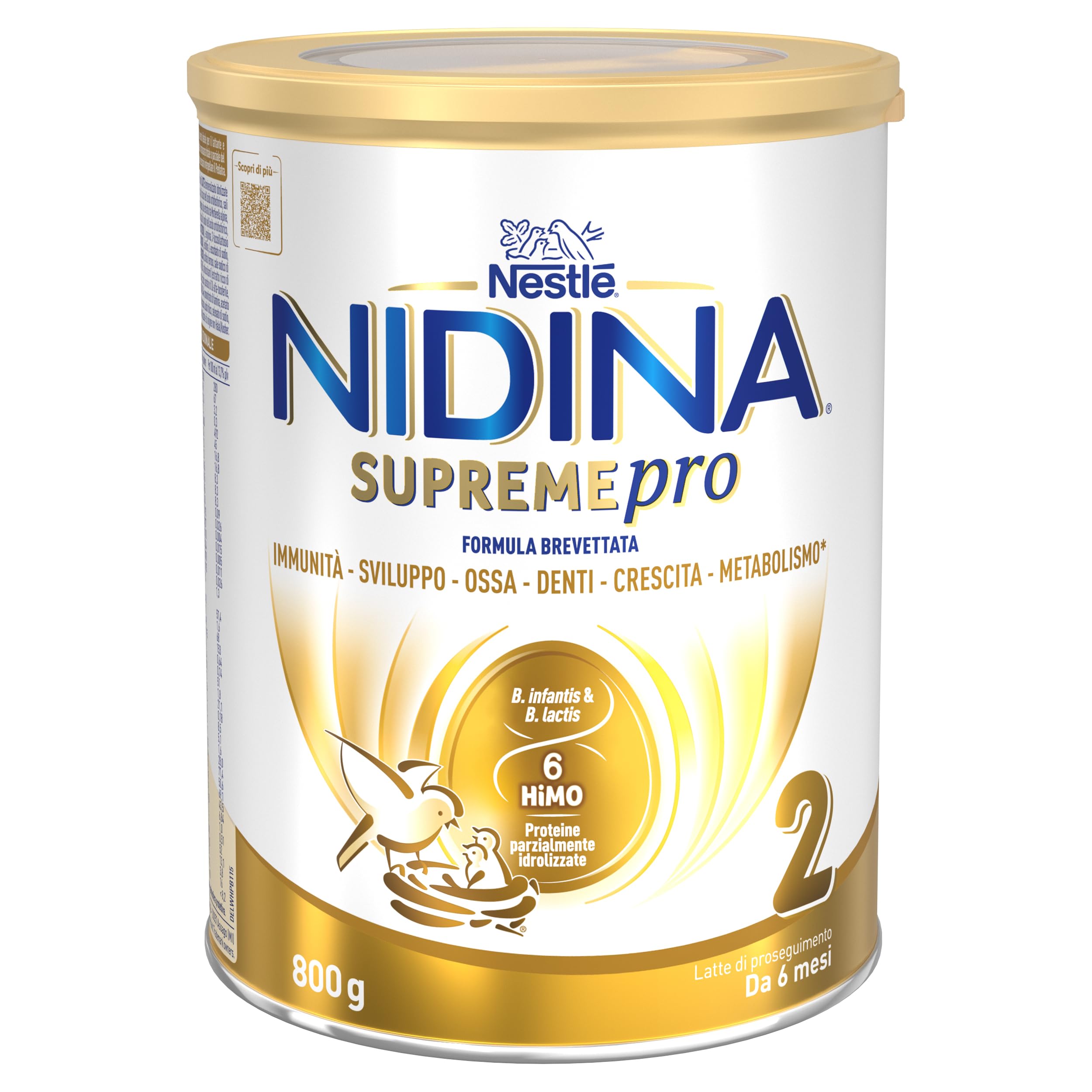 NIDINA SUPREMEpro 2 Latte di Proseguimento Polvere da 6 mesi, Latta 800g