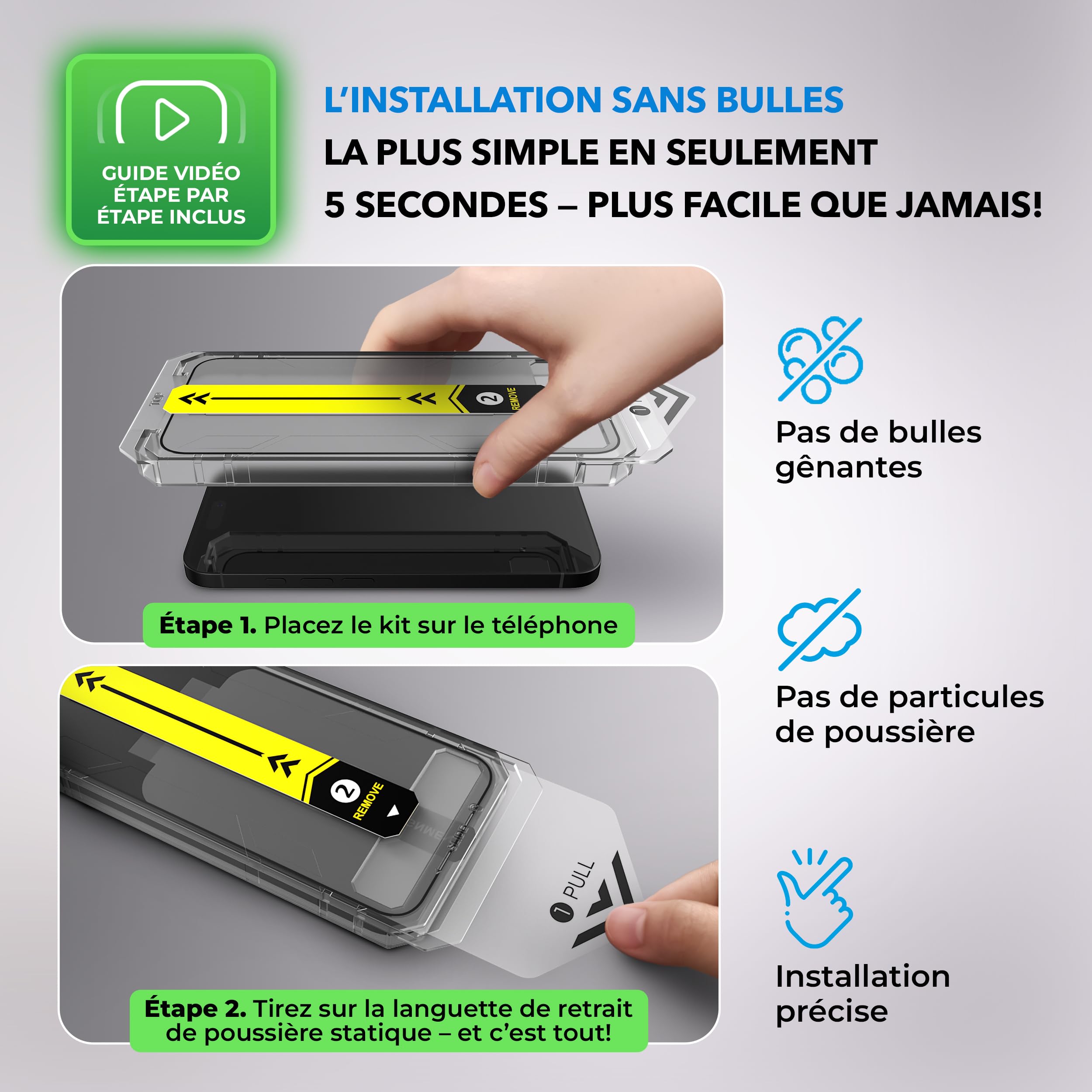 Deppa | Lot de 2 | pour Samsung S25 Ultra (6.9') Verre Trempé avec Kit de pose facile | Anti-Poussière & Anti-Bulles | Résistant aux Chocs | Couverture Complète |