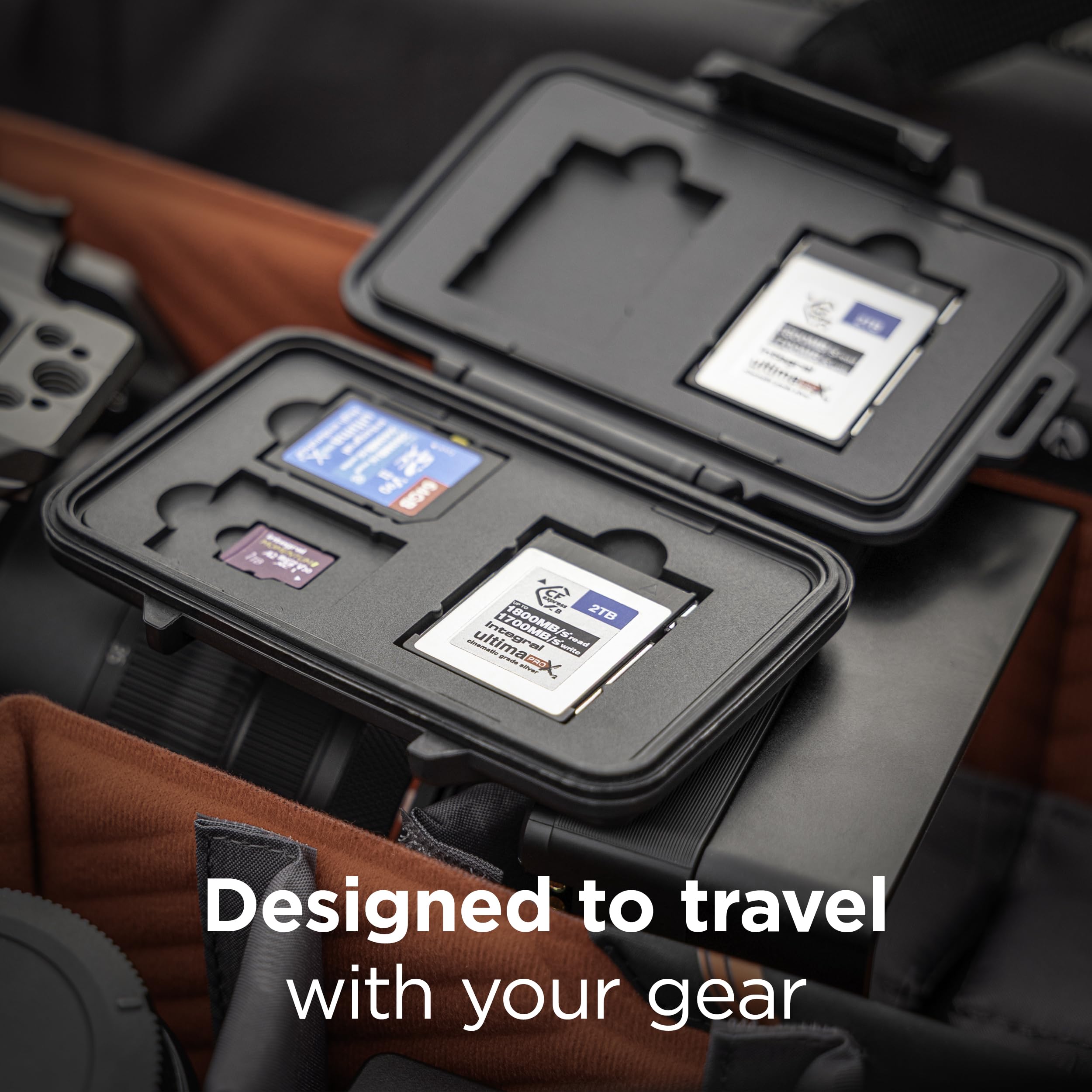 UKCOCO Custodia Porta SD In Alluminio Argento – Impermeabile Con Anello In Silicone, Per Fotografia E Viaggi