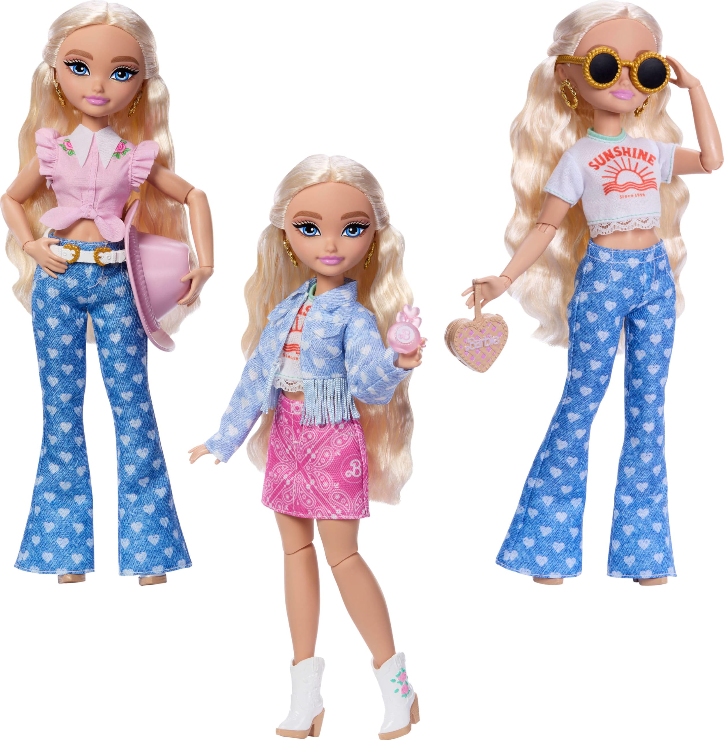 Barbie Dream Besties Festival Looks Set, Including Barbie “Malibu” Doll with Long, Blonde Stylized Hair - Image 4
