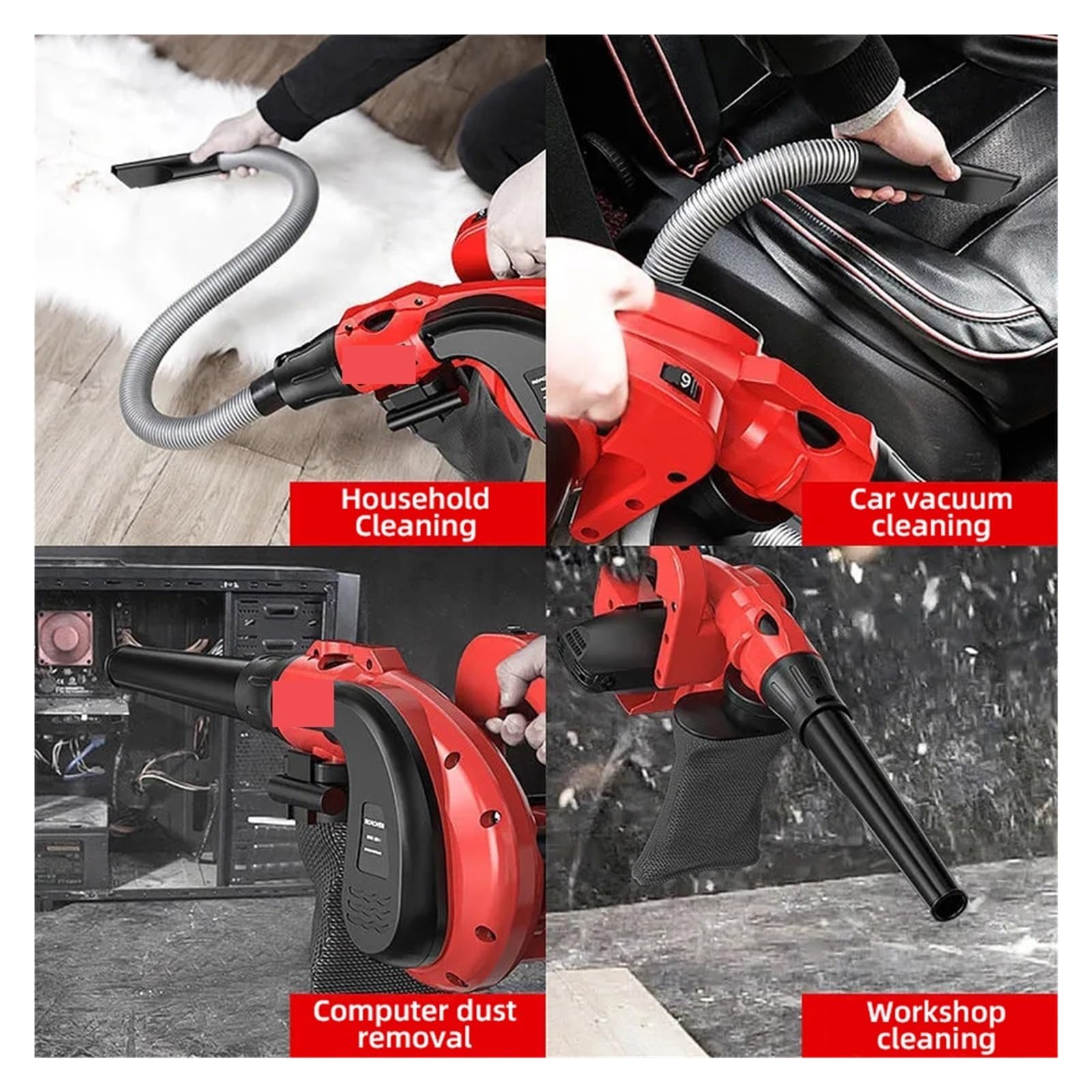 Soplador centrífugo Soplador de Aire AC 220 Alta Potencia y succión, colector Polvo portátil Mano for Ordenador Hojas, Herramienta eléctrica limpiadora, jardín(A)