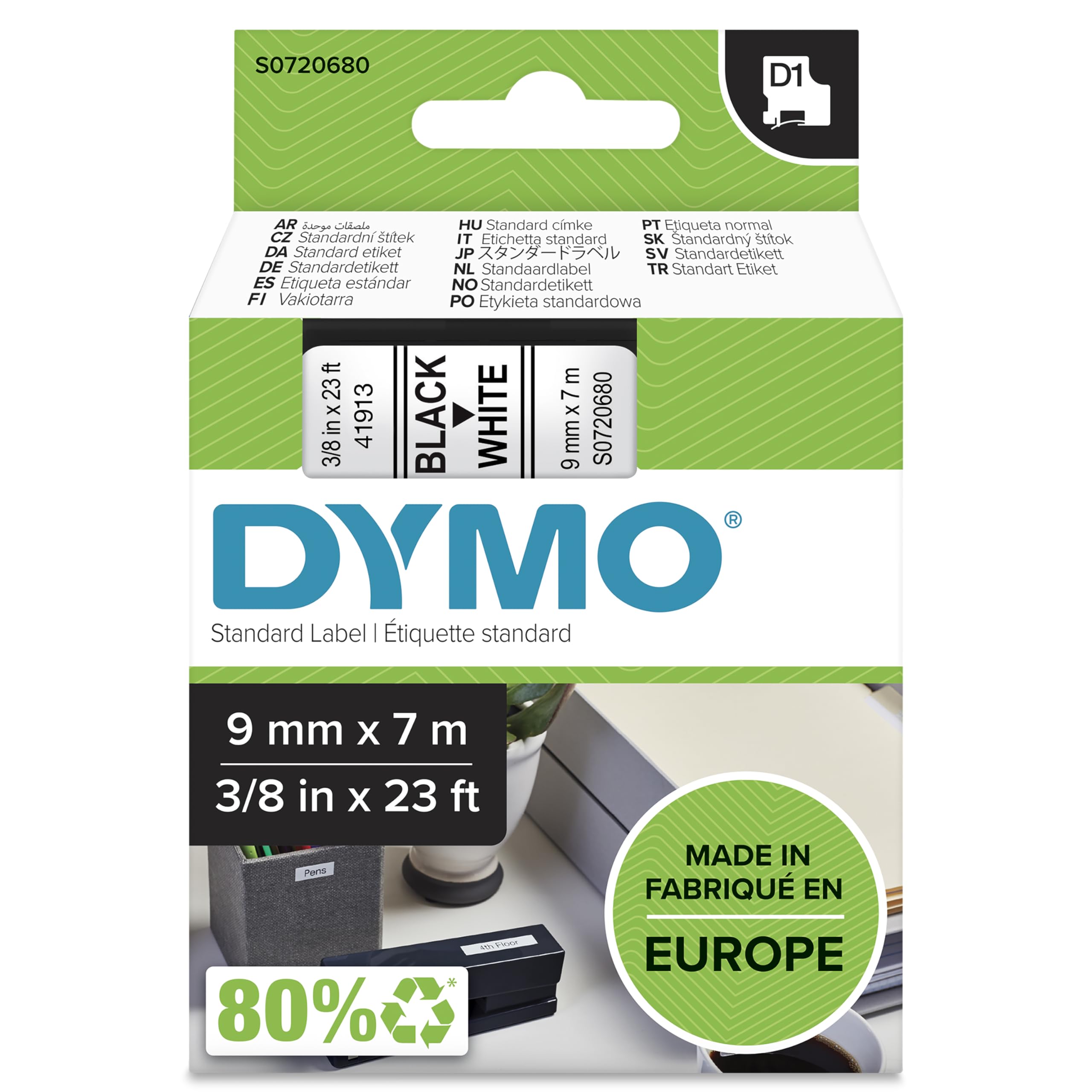 Dymo S0720680 / 40913 Cinta Negro Sobre Blanco 9 Mm (Original)-image