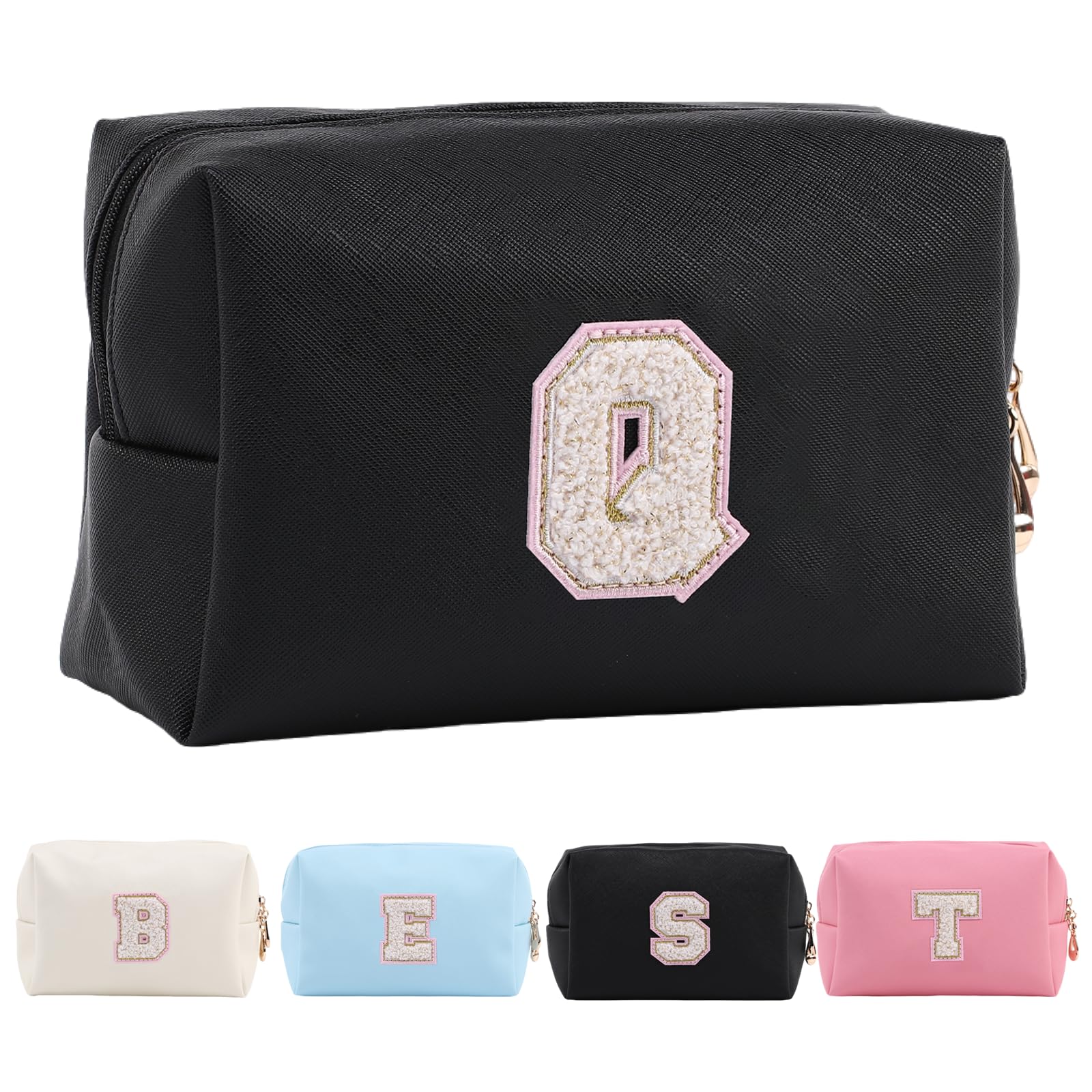 Personalized Makeup Bag,Waterproof Travel Makeup Pouch Cosmetic Bag Birthday Gift for Women Mom，Bride Bridesmaid Cosmetic Bag A-Z — view 121