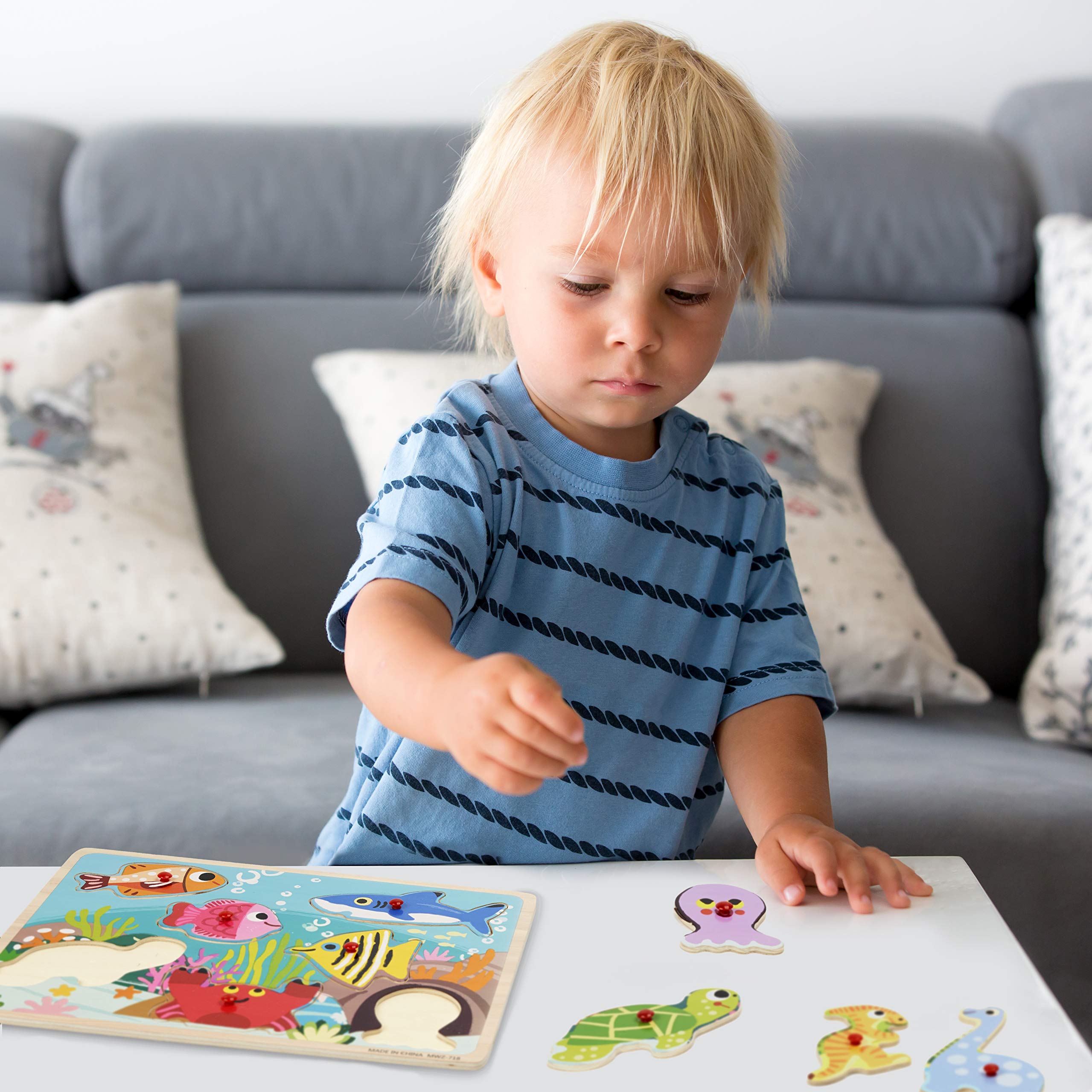 THE TWIDDLERS 5 Giocattolo Educativo Puzzle in Legno per Bambini - Colori Vivaci