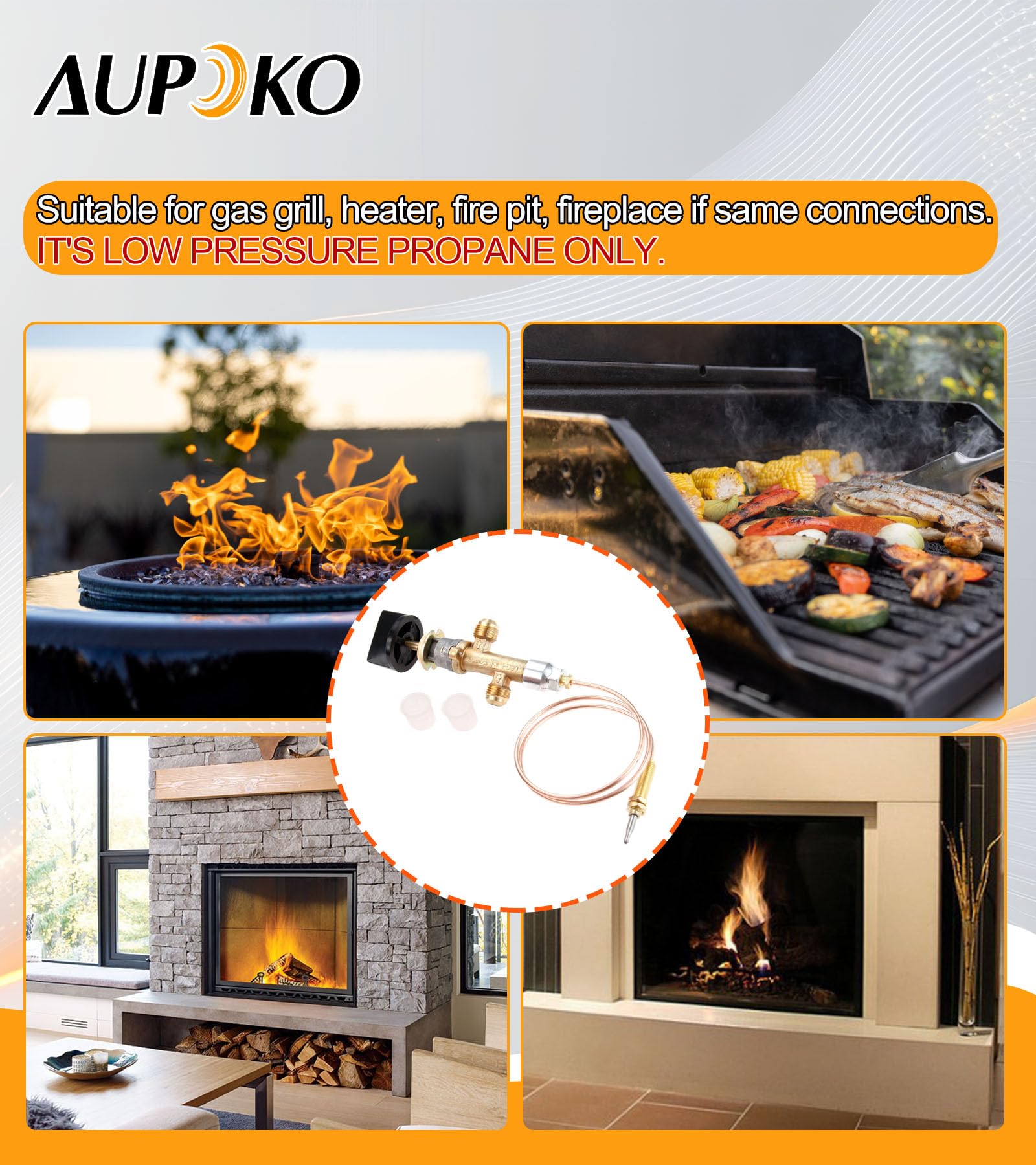 Snapklik.com : Aupoko Low Pressure Propane Fire Pit Replacement Parts