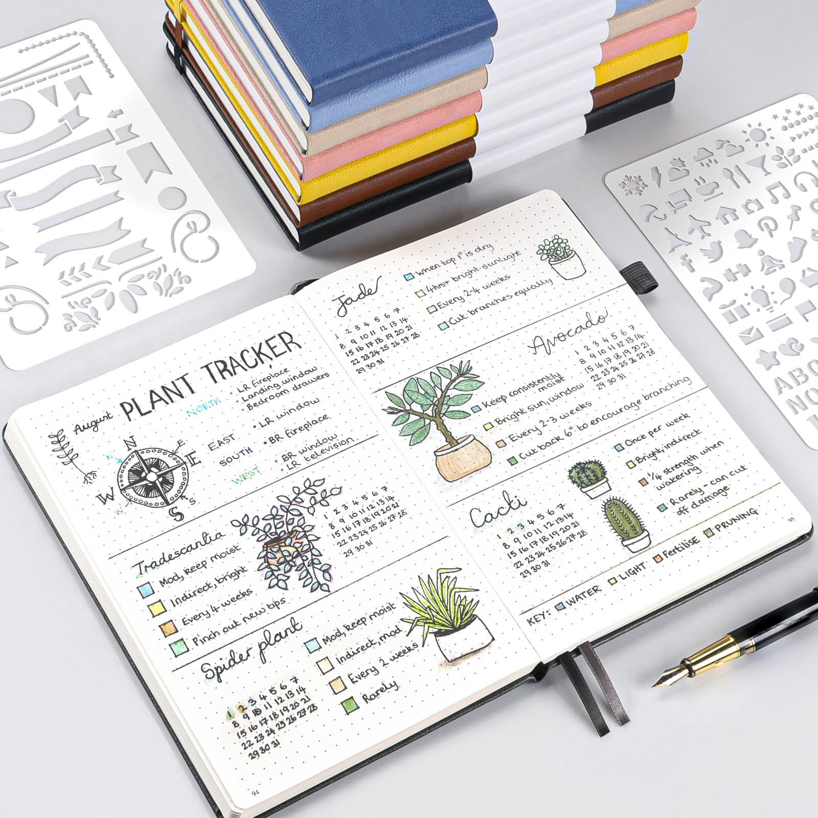 OMEYA Confezione da 3 quaderni punteggiati, formato A5, con copertina rigida e carta punteggiata spessa 120 g/m², diari in pelle per donne, uomini, con griglia a pois, per scrivere, quaderni per