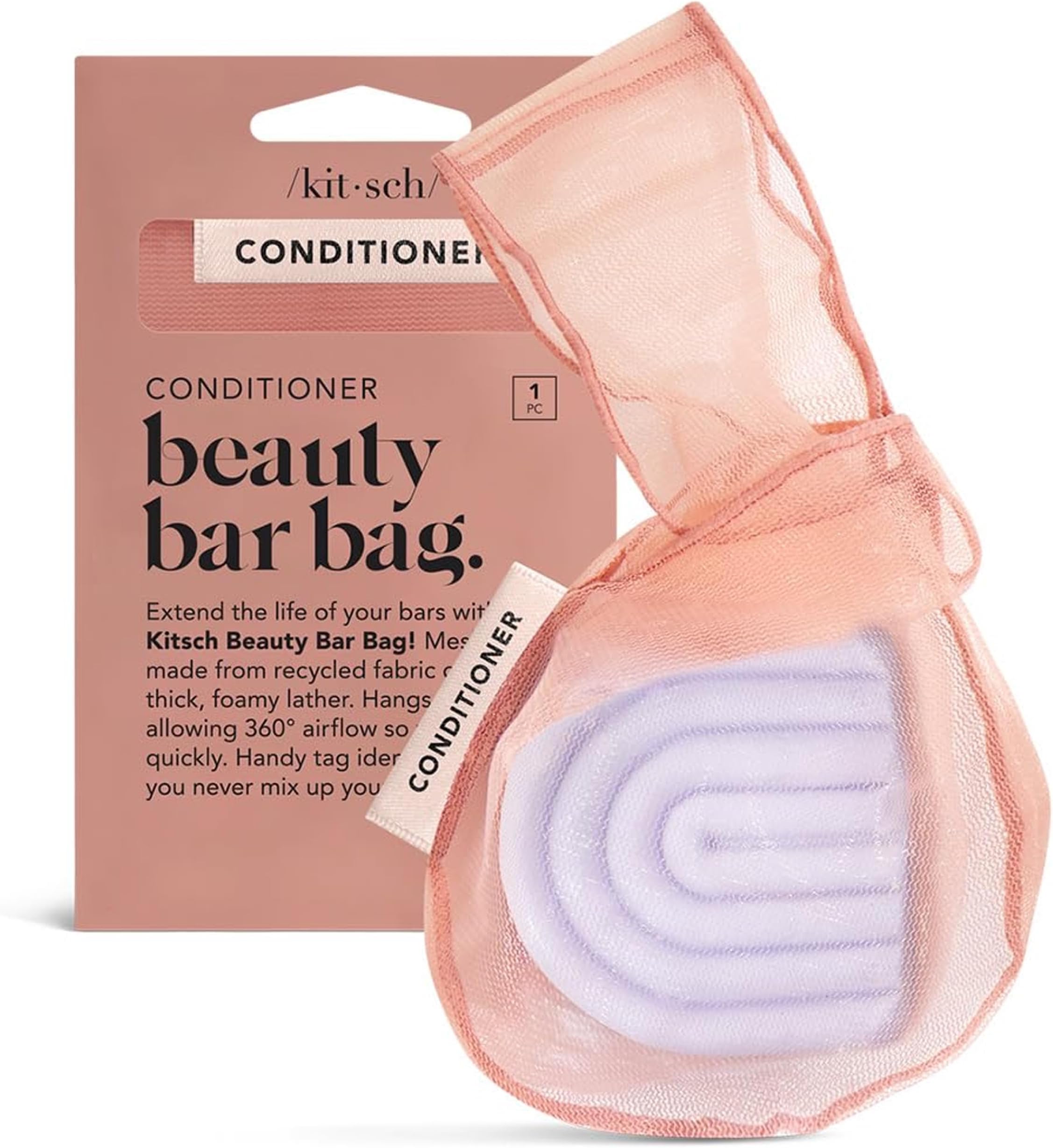 Bar Soap Saver Bag - Recycled Mesh Beauty Bar Pouch for Body Wash, Conditioner & Shampoo Bars, Holder to Preserve Soap, Eco-Friendly, Patented Bag - Terracotta