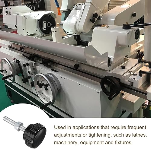 Miniatura 15 de uxcell Juego de 4 perillas moleteadas, tornillos de pulgar con tuercas y arandelas, rosca macho métrica M6 x 1.378 in, cabeza de plástico de 0.984