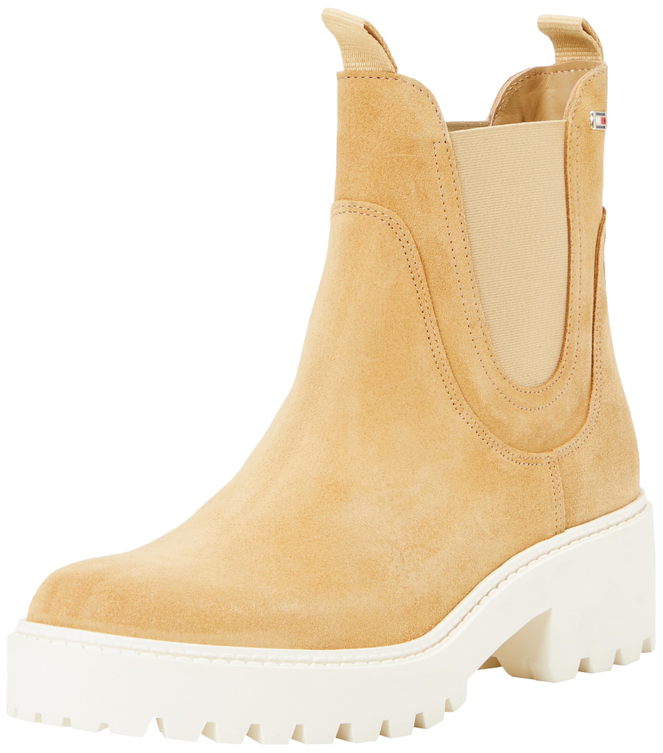Tommy Hilfiger Women FLAG SUEDE MID HEEL CHELSEA, Classic Khaki, 41 EU