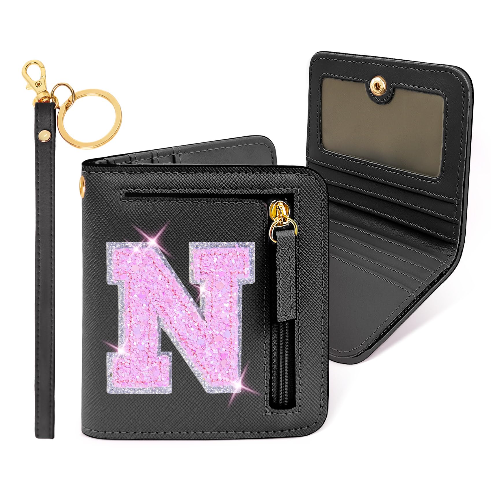 COSHAYSOO Mini Black Wallet RFID - First Communion &amp; Dance Recital Gifts for Girls 8-12, Cheer Gifts for Cheerleaders