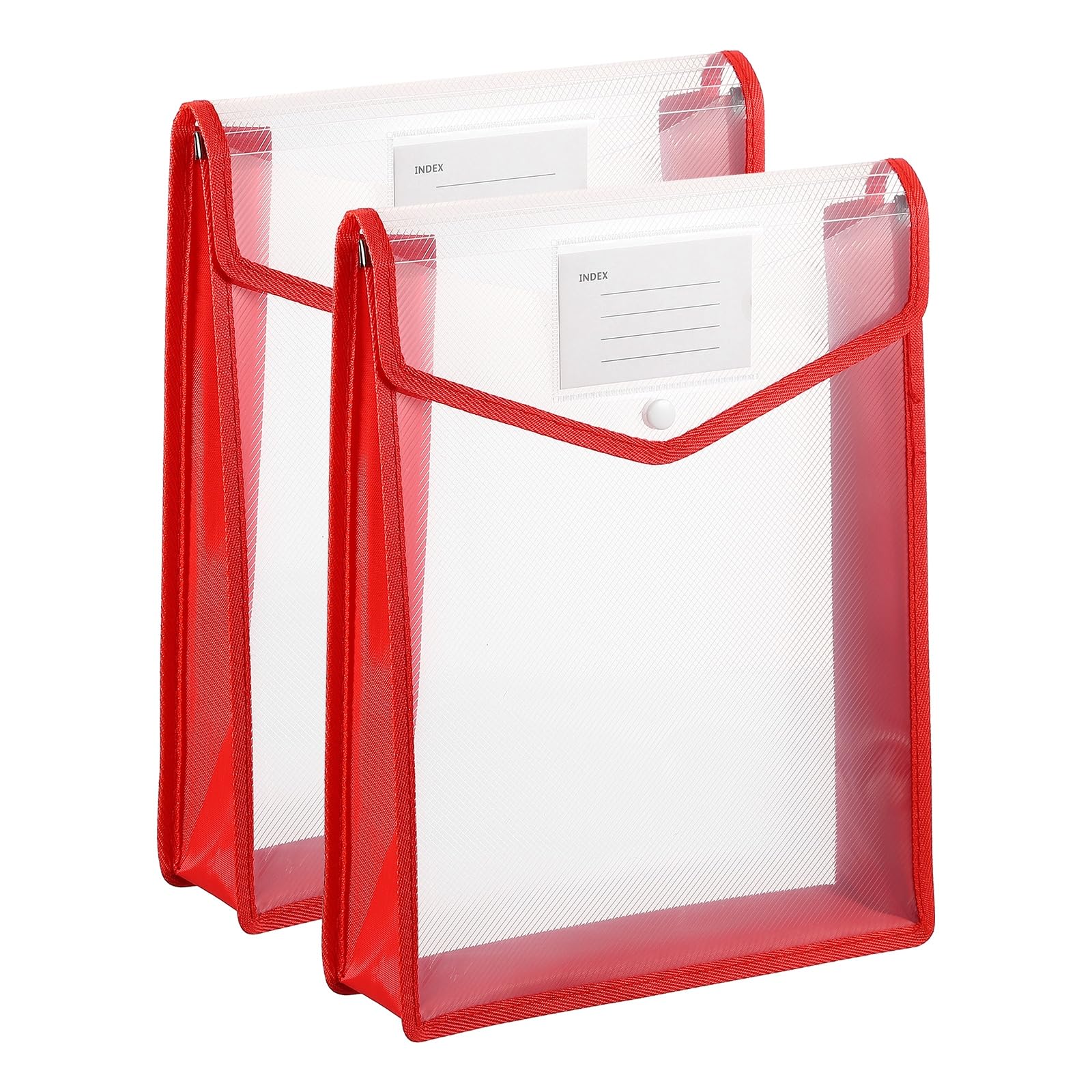 PATIKIL Plastic Expanding File Folders, 2 Pack A4 File Folder Envelopes Letter Size Document Organizer Supplies with Snap Closure for Classroom Office, Red, Vertical โ image 1