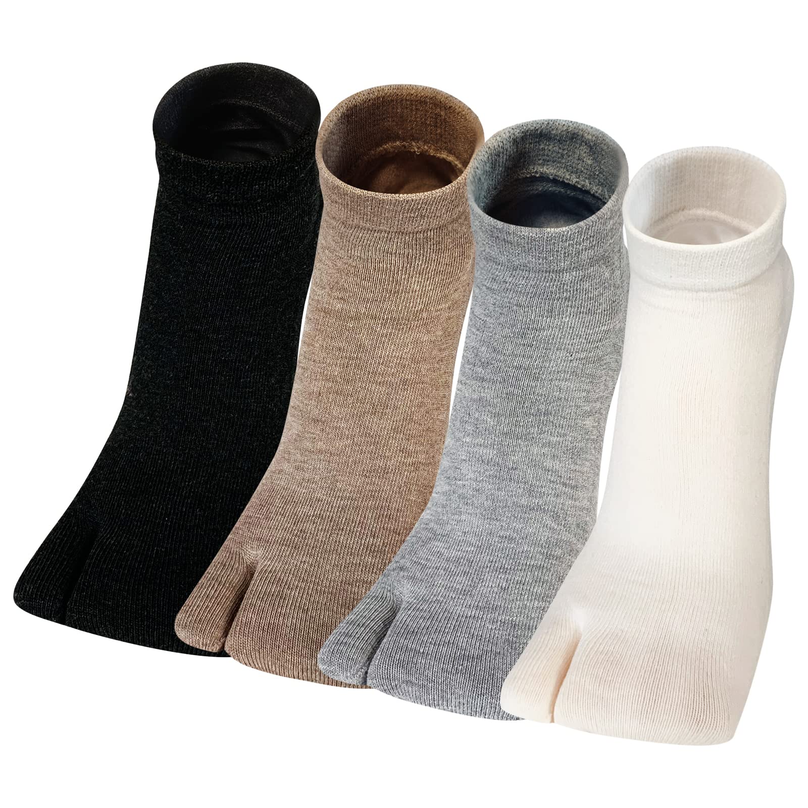 Calcetines Tabi Dedos Mujer: Divertidos Flip Flop Calcetines De Dos Dedos Algodón Casual Pulgar Separado para Geta Kimono Chanclas Estilo Japonés Patrón De Sakura 4 Pares Talla 35-41