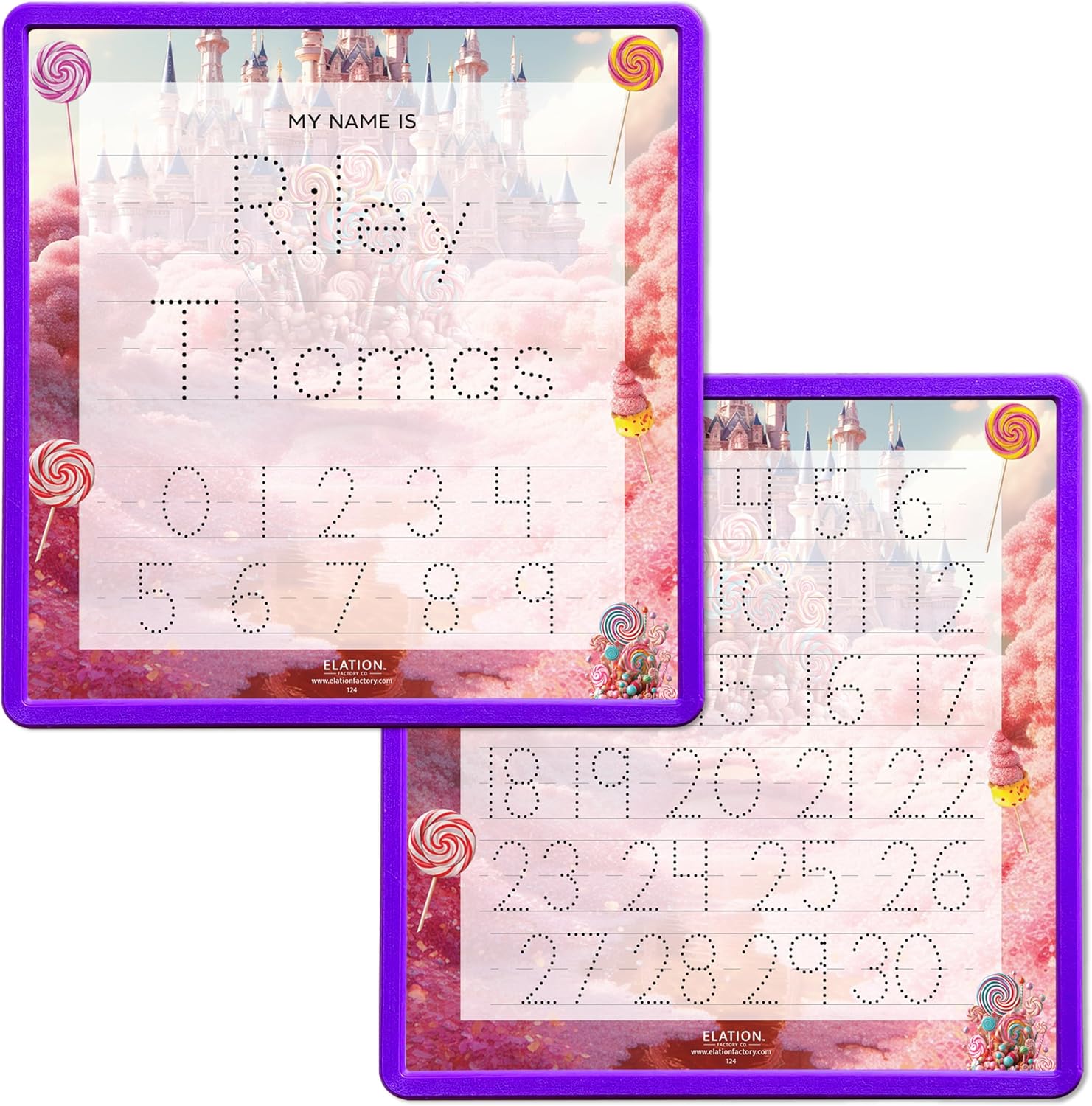 Kid's Name Tracing Board | Dry Erase Letter Tracing | Reusable Name Board | Alphabet Letters | Personalized | Candy Theme