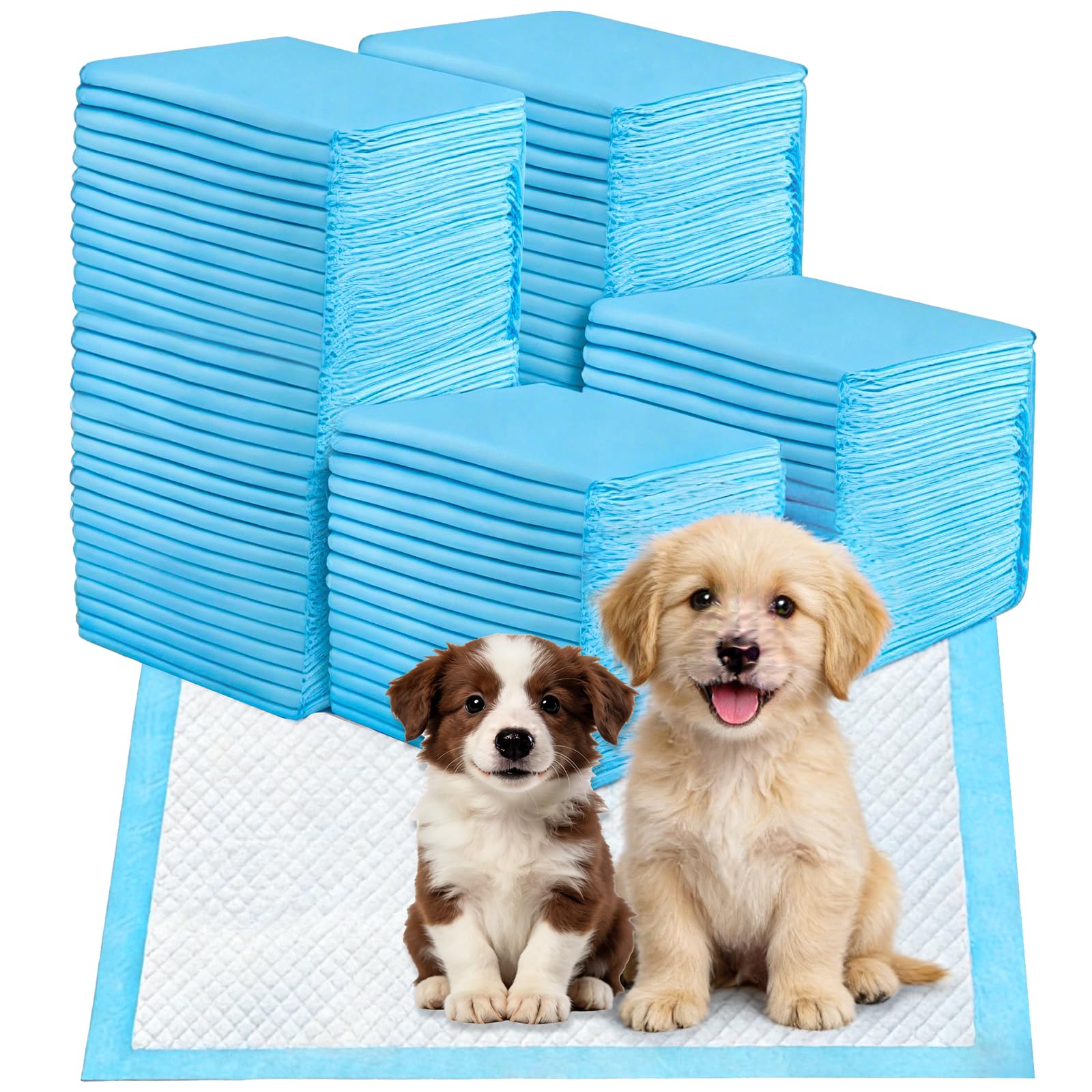 100 Piezas Empapadores Perros, 33 x 45cm Almohadillas Absorbentes, Almohadillas de adiestramiento de Perros y Cachorros, Superficie de Secado Rápido Evitar Fugas